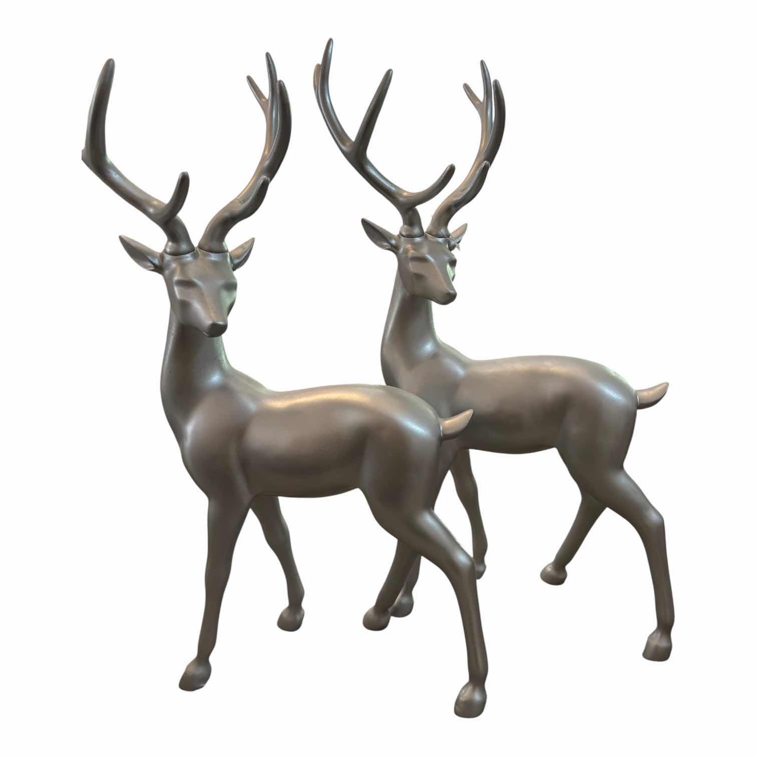 Photo 1 of SET OF SILVER TONED REINDEER CHRISTMAS DECOR H20”