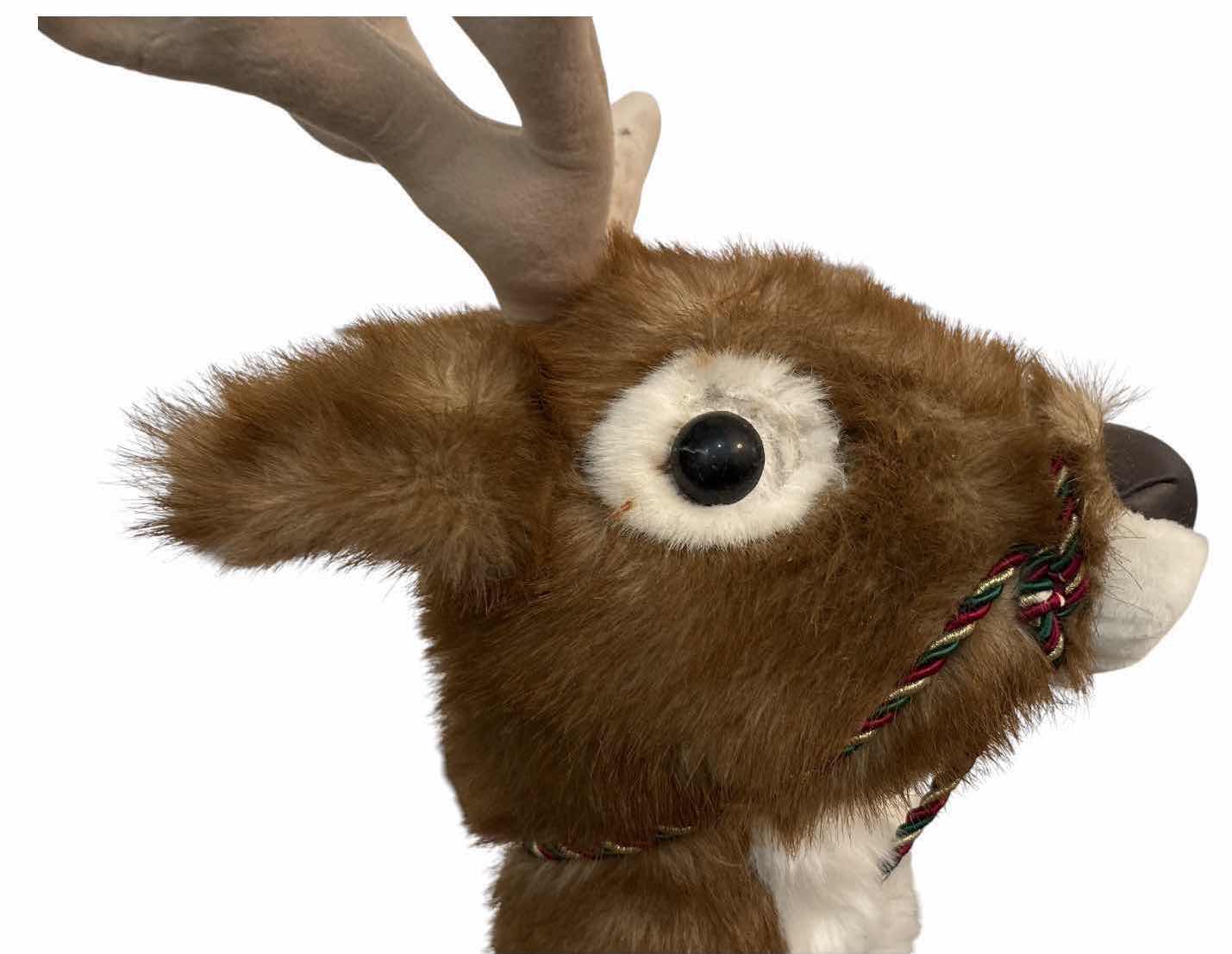Photo 1 of LARGE PLUSH CHRISTMAS REINDEER WITH HOLIDAY SADDLE DECORATION H32”