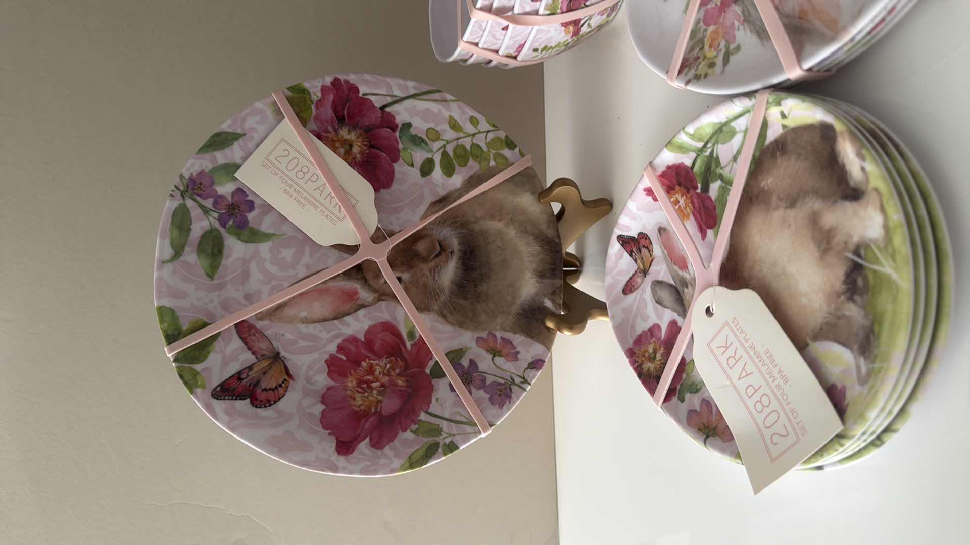Photo 1 of 16PCS-EASTER BUNNY MELAMINE DISHES
