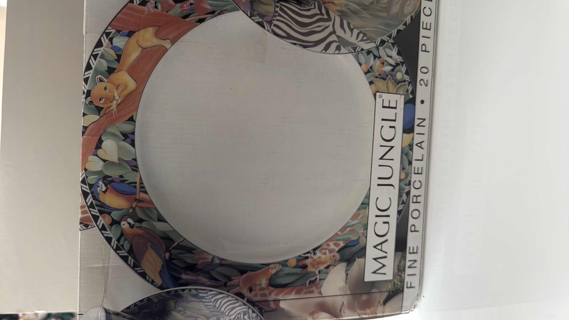 Photo 1 of 20 PCS-NIB SAKURA ULTRA PORCELAIN MAGIC JUNGLE DISHES
