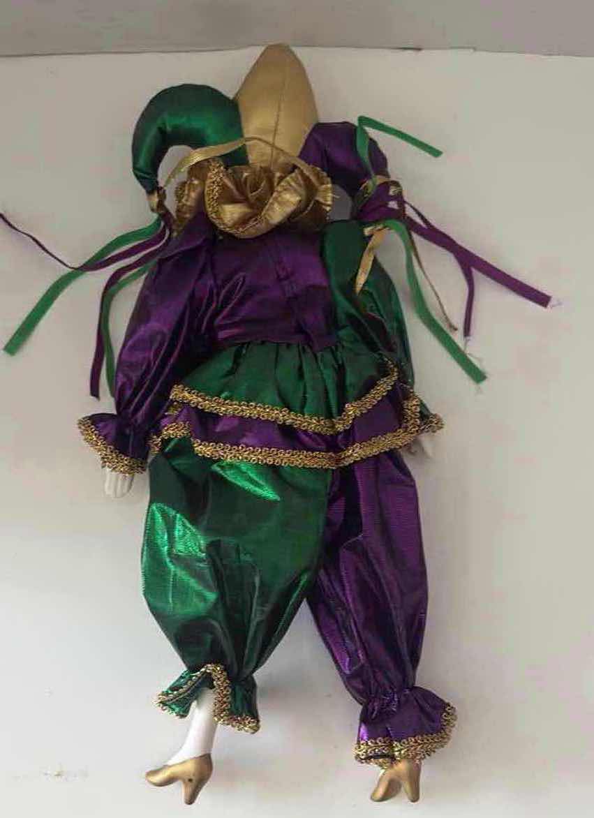 Photo 1 of PORCELAIN MARDI GRAS CLOWN 17”H