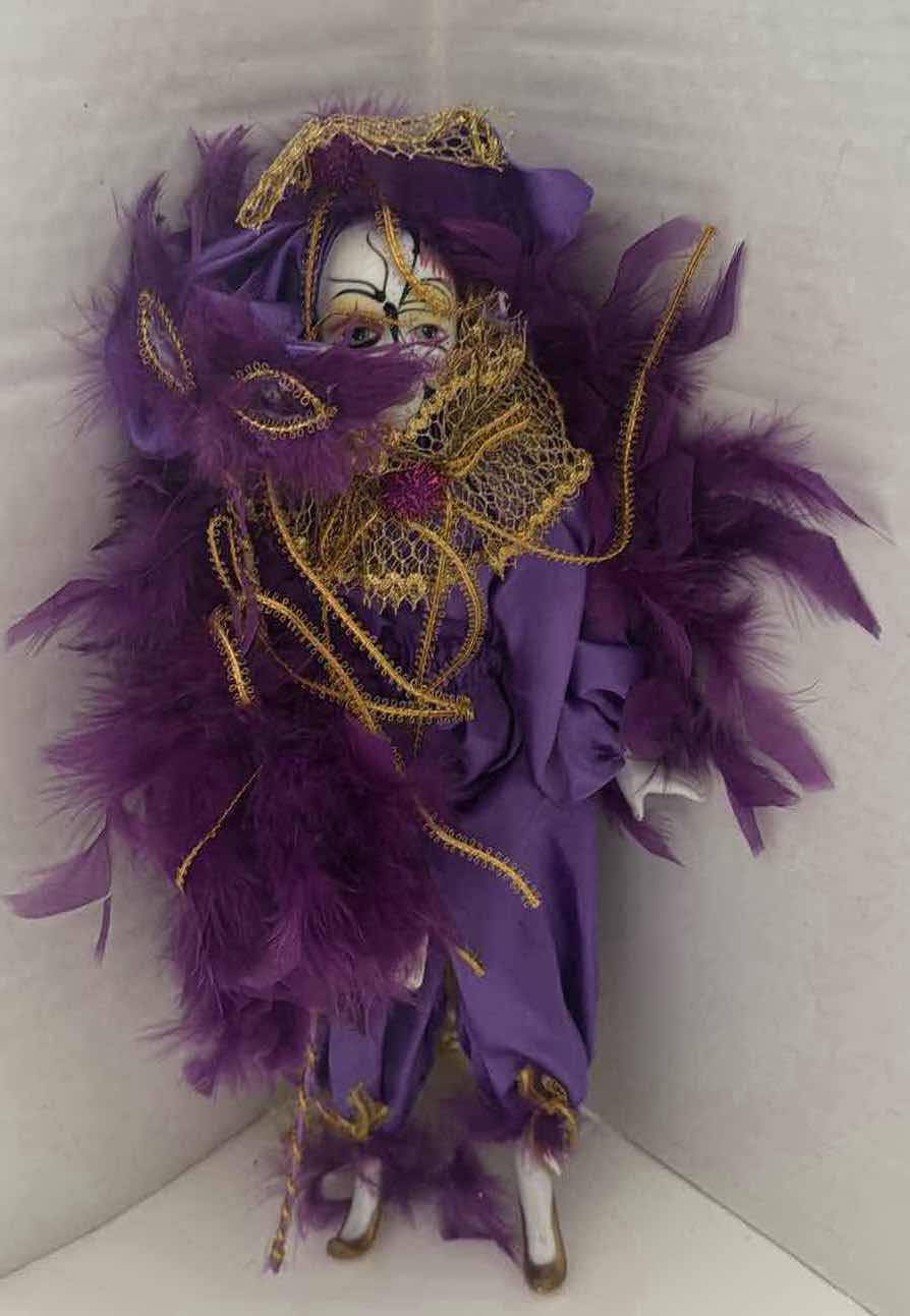 Photo 1 of PORCELAIN MARDI GRAS FIGURINE 19”H