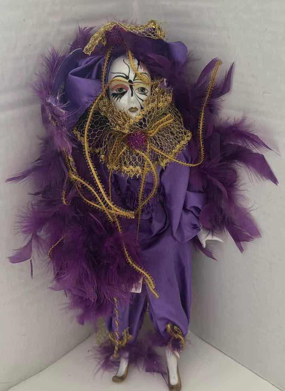 Photo 1 of PORCELAIN MARDI GRAS FIGURINE 19”H
