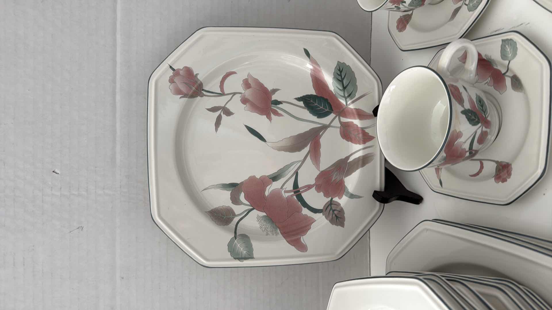 Photo 1 of 19 PCS-MIKASA CONTINENTAL “SILK FLOWERS” DISHES