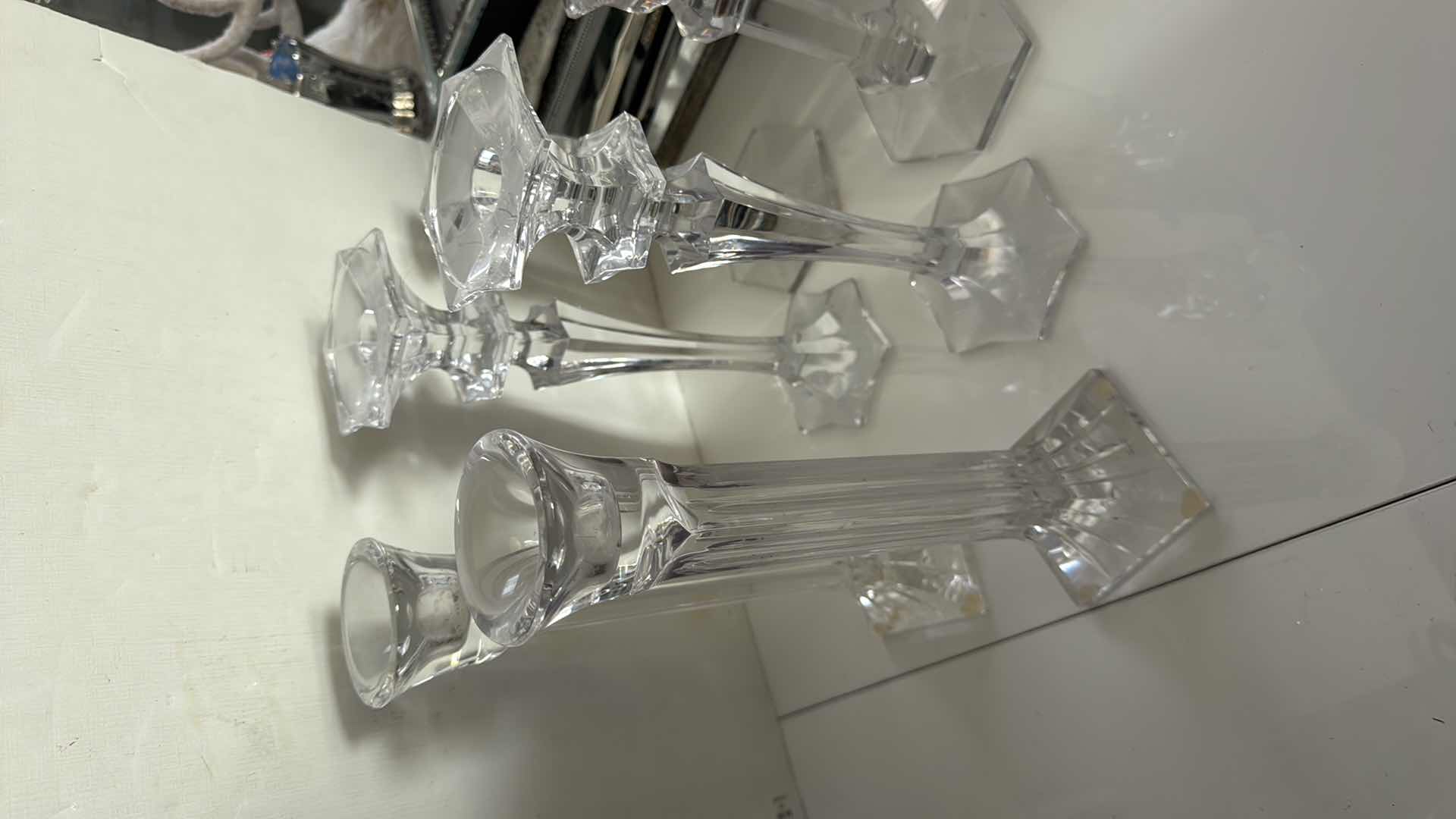Photo 1 of 6-GLASS CANDLEHOLDERS
