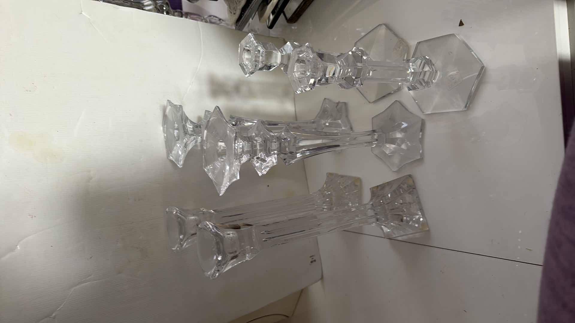 Photo 1 of 6-GLASS CANDLEHOLDERS