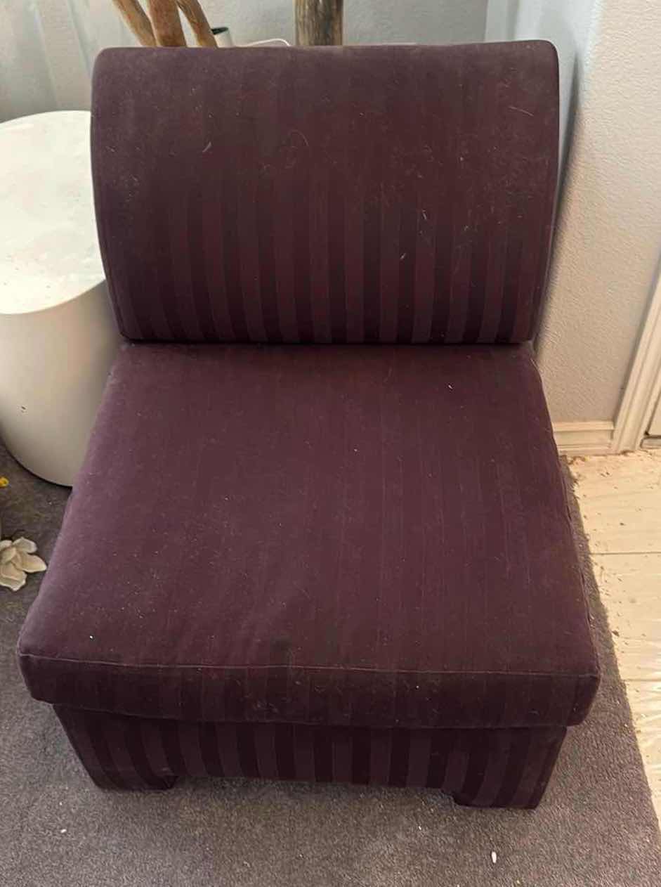 Photo 1 of PURPLE UPHOLSTERED OVERSIZED SIDE CHAIR