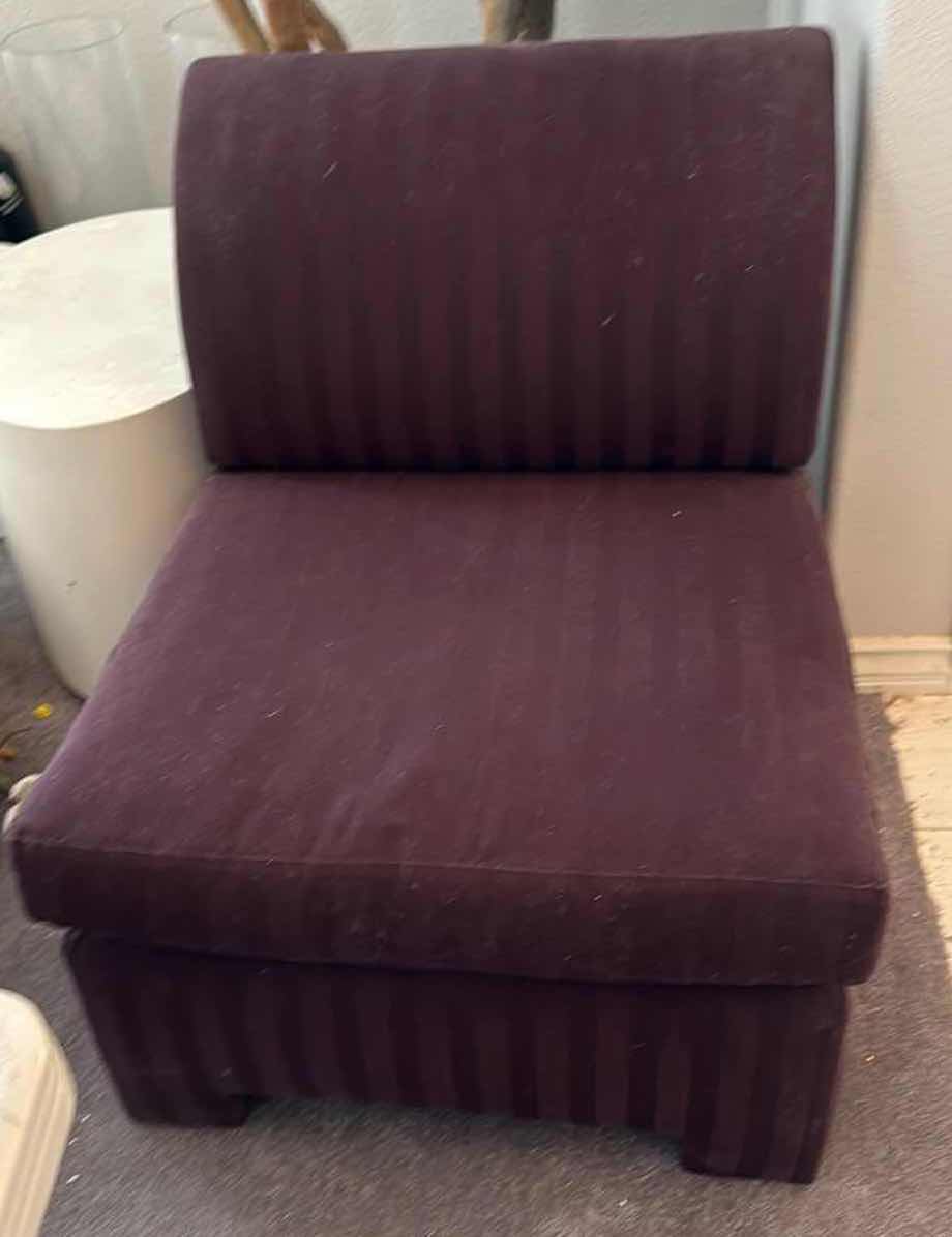 Photo 1 of PURPLE UPHOLSTERED OVERSIZED SIDE CHAIR