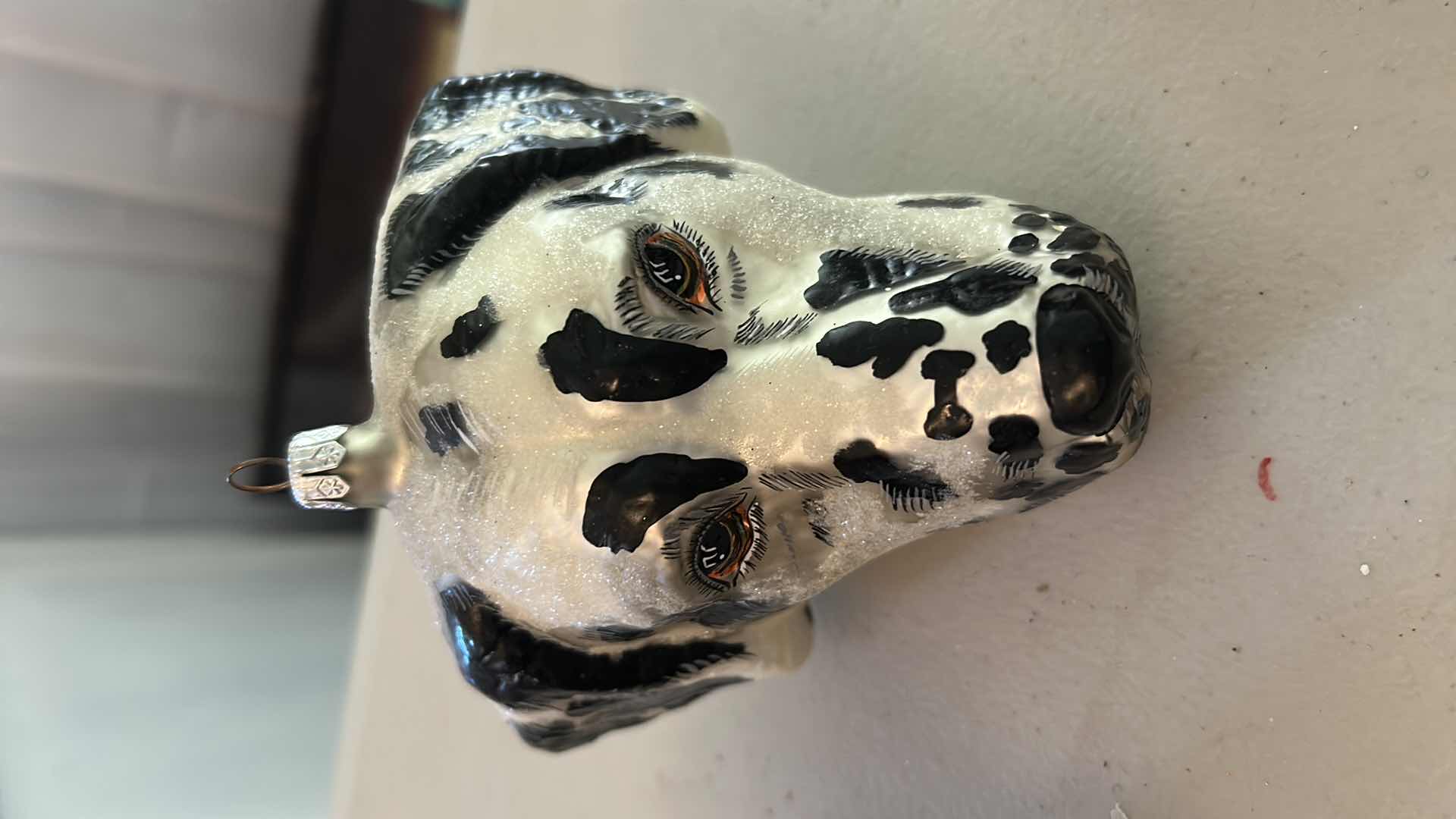 Photo 1 of 4-MOUTH BLOWN & HAND PAINTED GLASS ANIMAL HEAD ORNAMENTS