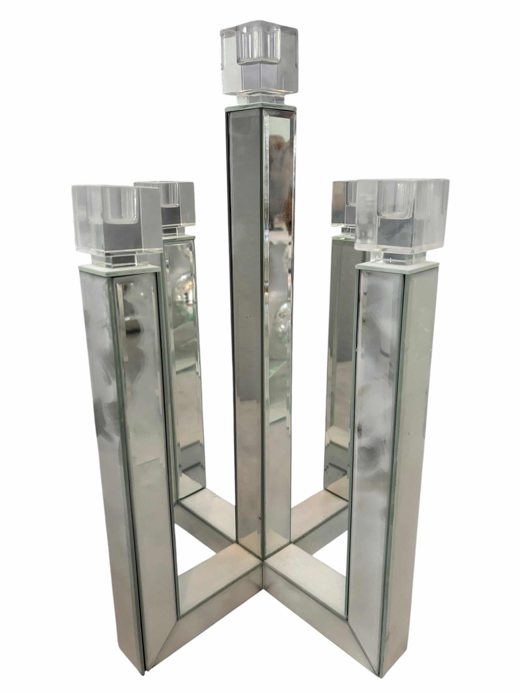 Photo 1 of Z GALLERIE MIRRORED CANDELABRA CANDLE HOLDER H18”