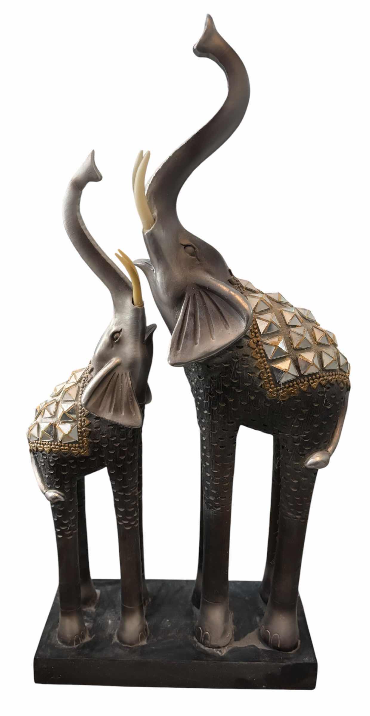 Photo 1 of TWO ELEPHANT STATUES HOME DECOR H16”