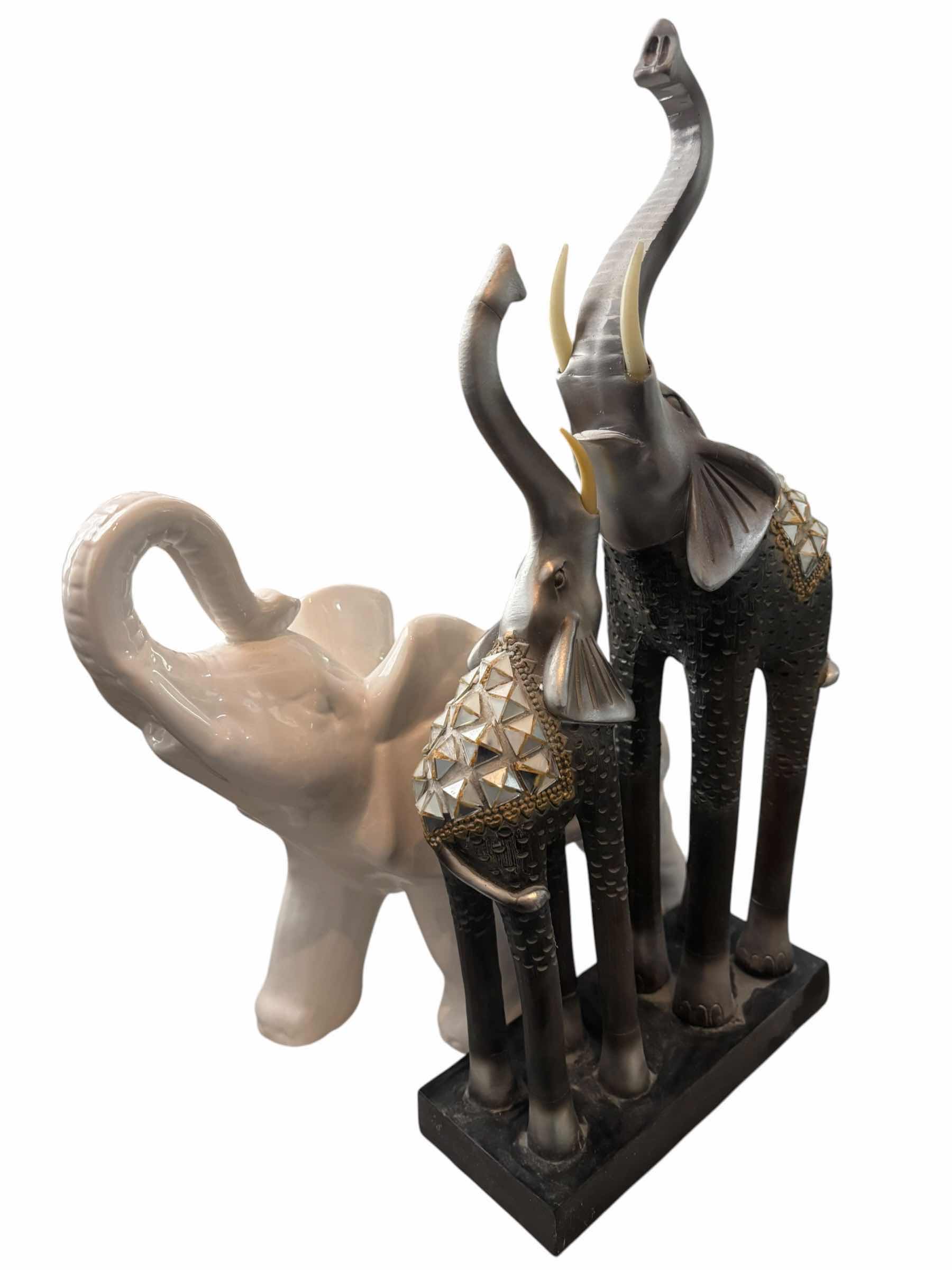 Photo 1 of TWO ELEPHANT STATUES HOME DECOR H16”