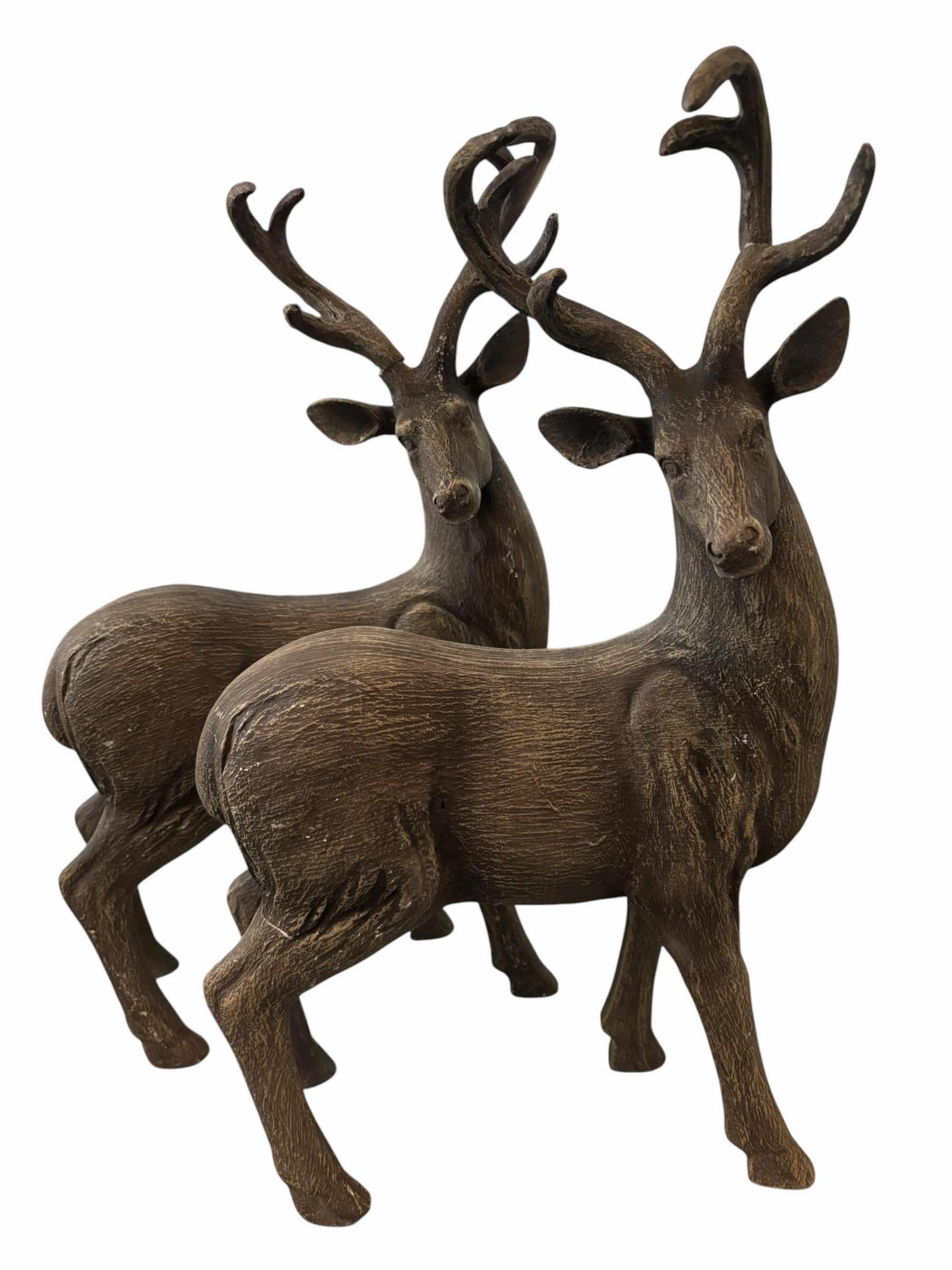 Photo 1 of TWO REINDEER STATUES HOME DECOR H17”