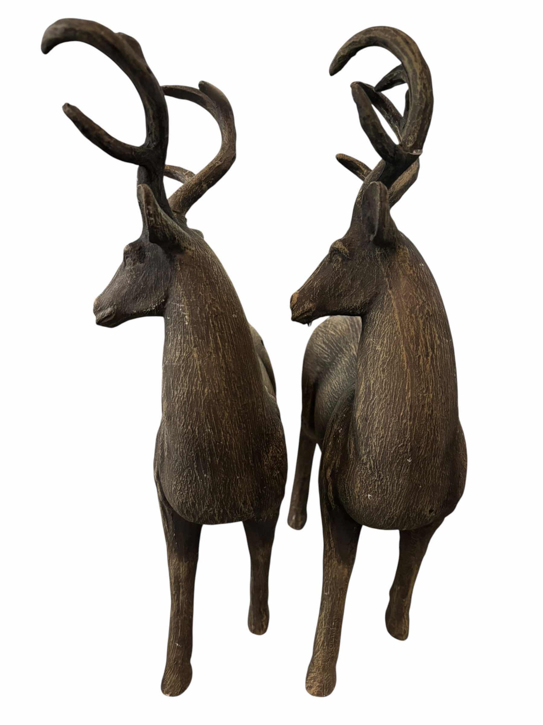 Photo 1 of TWO REINDEER STATUES HOME DECOR H17”