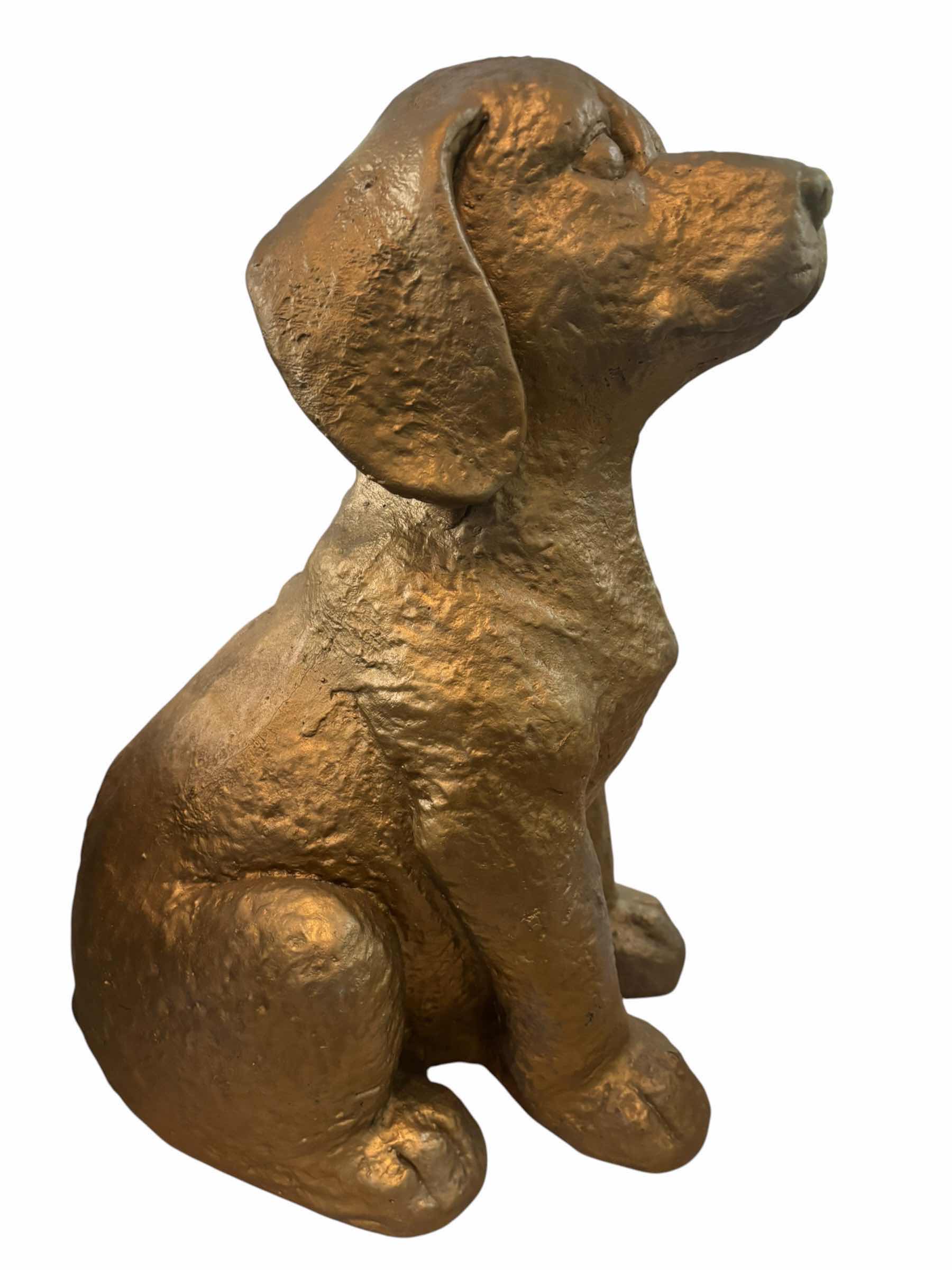 Photo 1 of GOLD TONE DOG STATUE HOME DECOR H16”