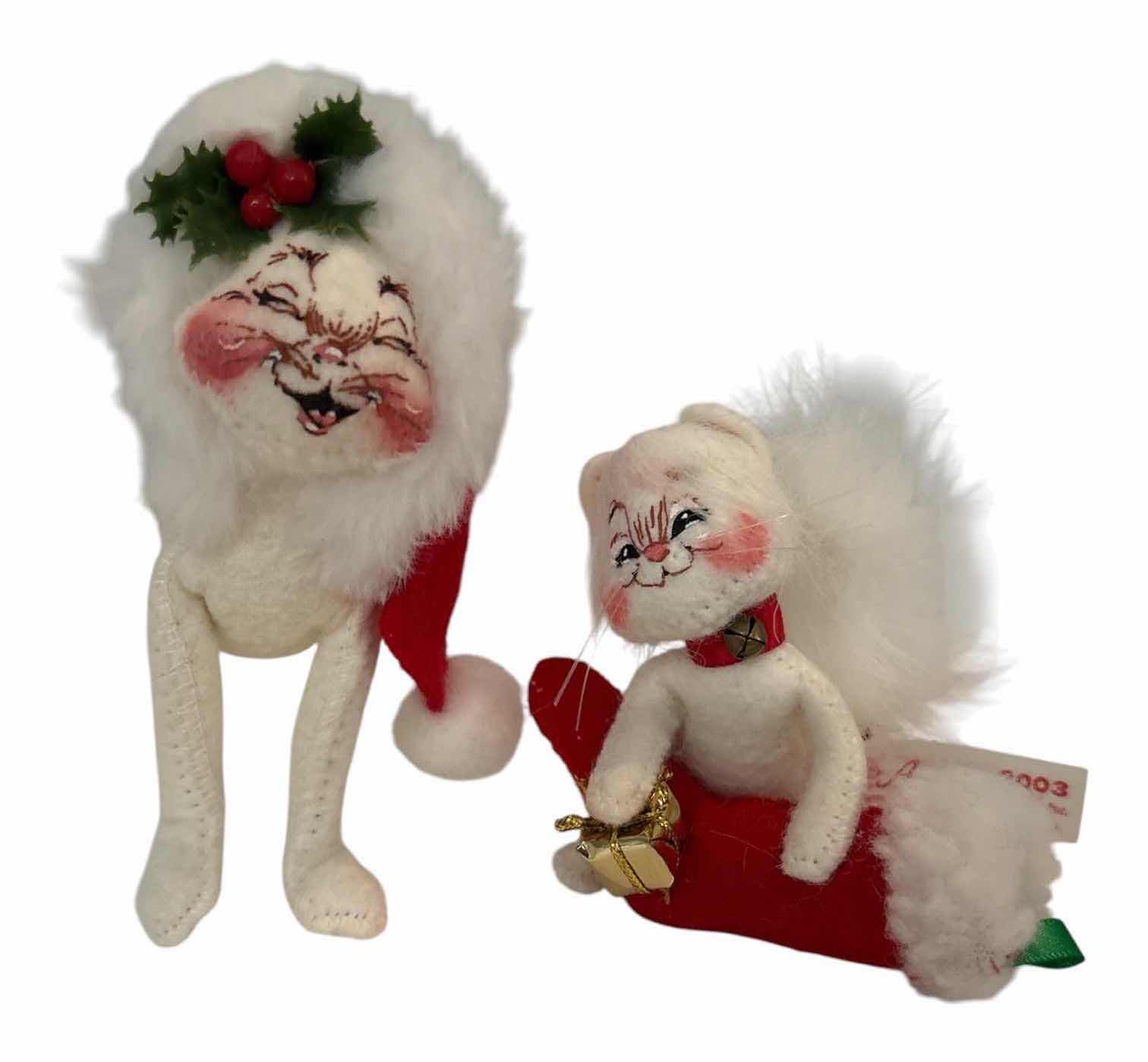 Photo 1 of 4-PCS VINTAGE ANNALEE CHRISTMAS MOUSE FIGURES & SLEIGH – HOLIDAY COLLECTION H6.5”
