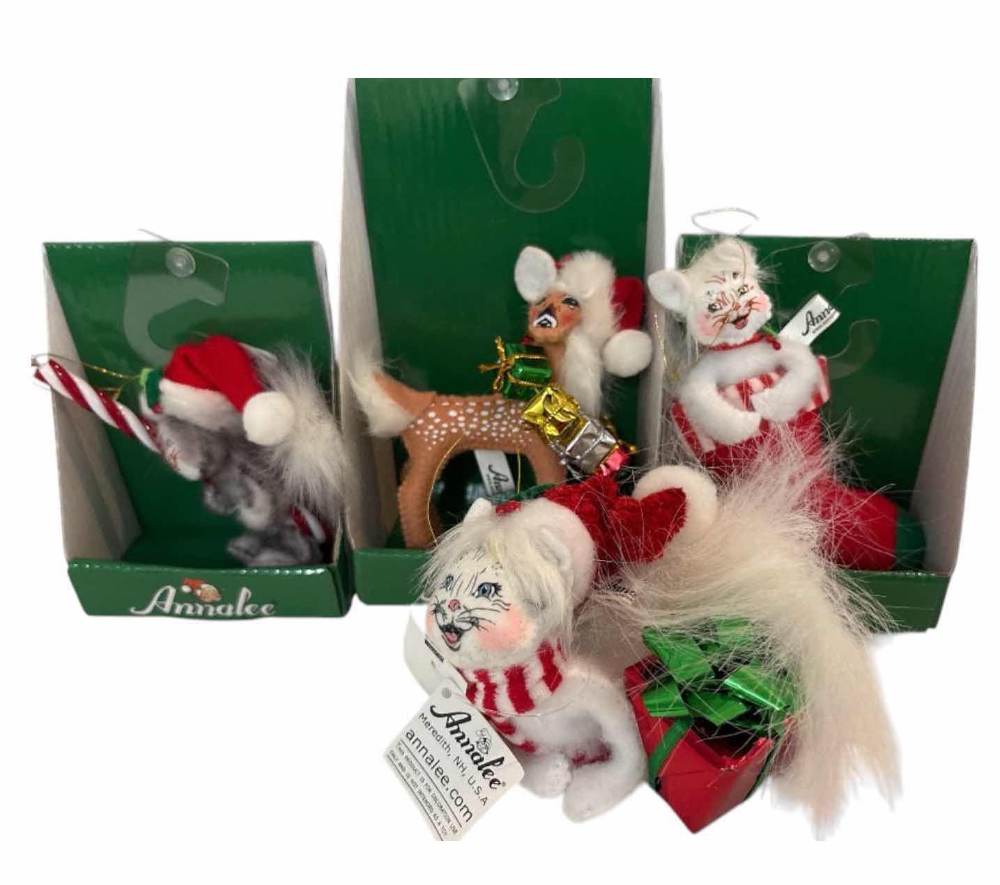 Photo 1 of NIB 7-PCS VINTAGE ANNALEE CHRISTMAS ORNAMENTS H5.5”