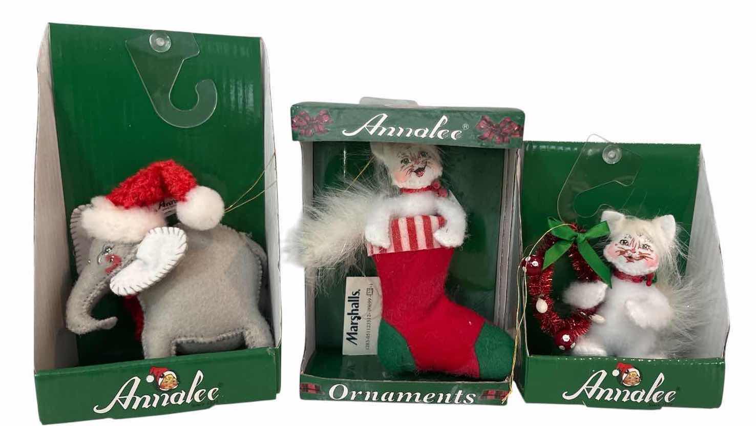 Photo 1 of NIB 7-PCS VINTAGE ANNALEE CHRISTMAS ORNAMENTS H5.5”