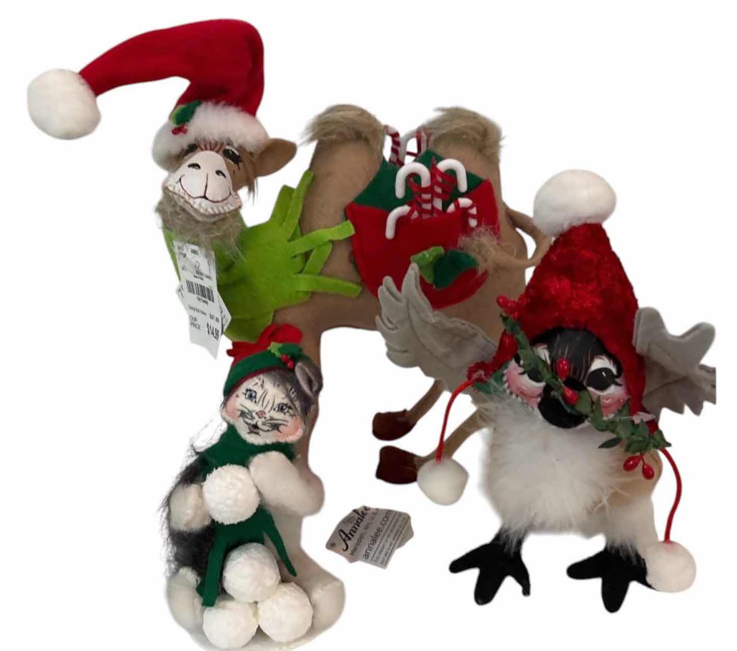 Photo 1 of NWT 4-PCS VINTAGE ANNALEE CHRISTMAS-DECORATIONS H9.5”
