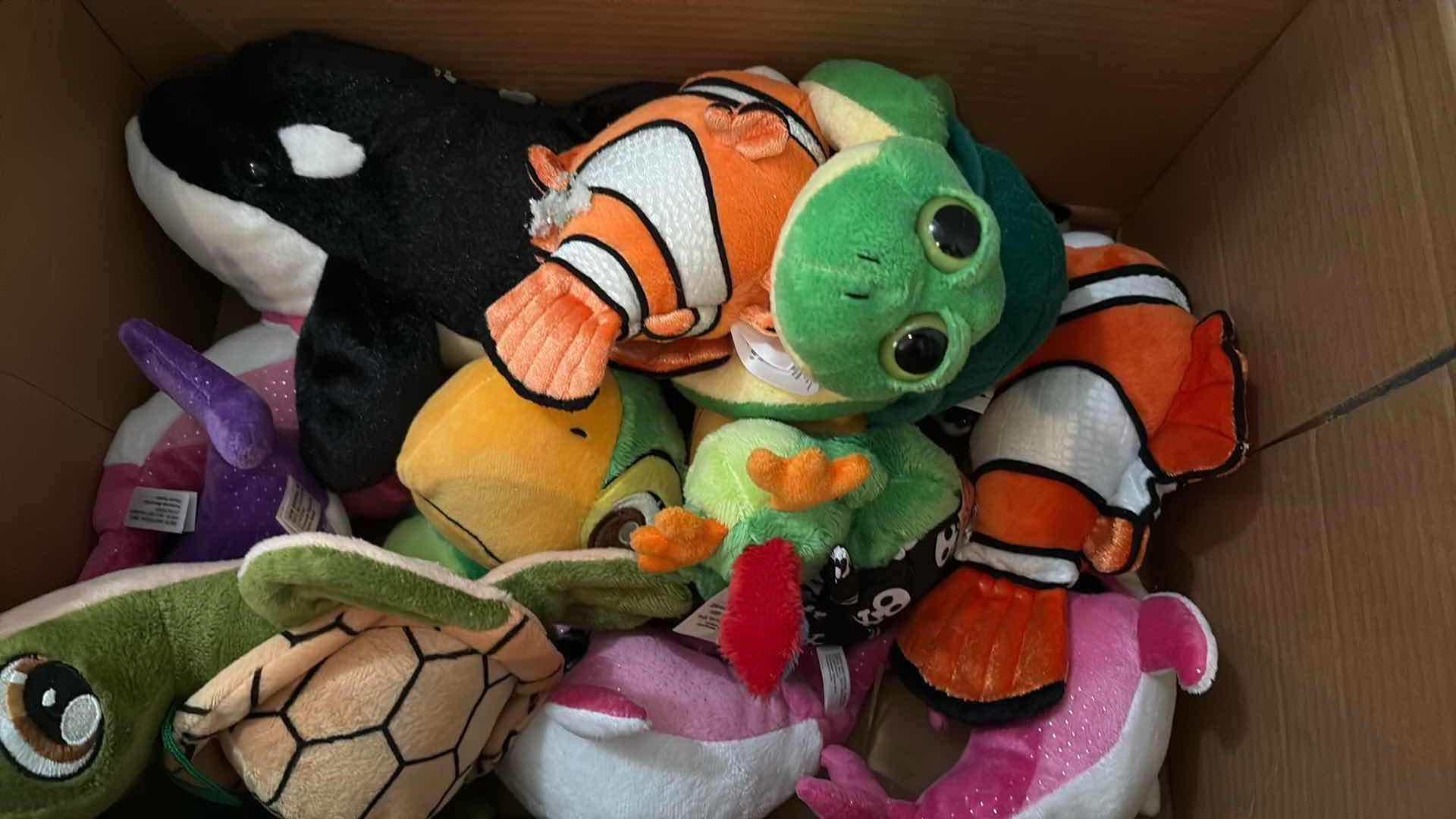 Photo 1 of SMALL BOX OF AQUATIC PLUSH ANIMALS