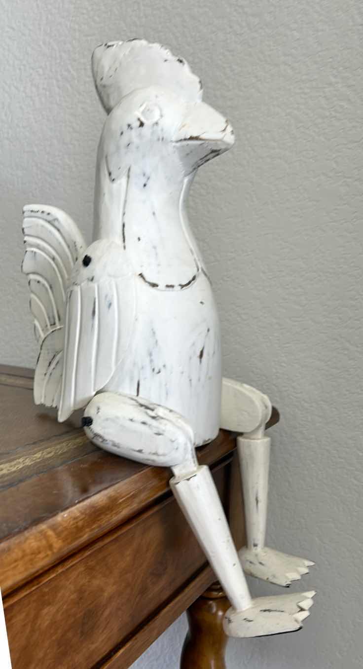 View 1 of SITTING WOODEN ROOSTER H12.5”