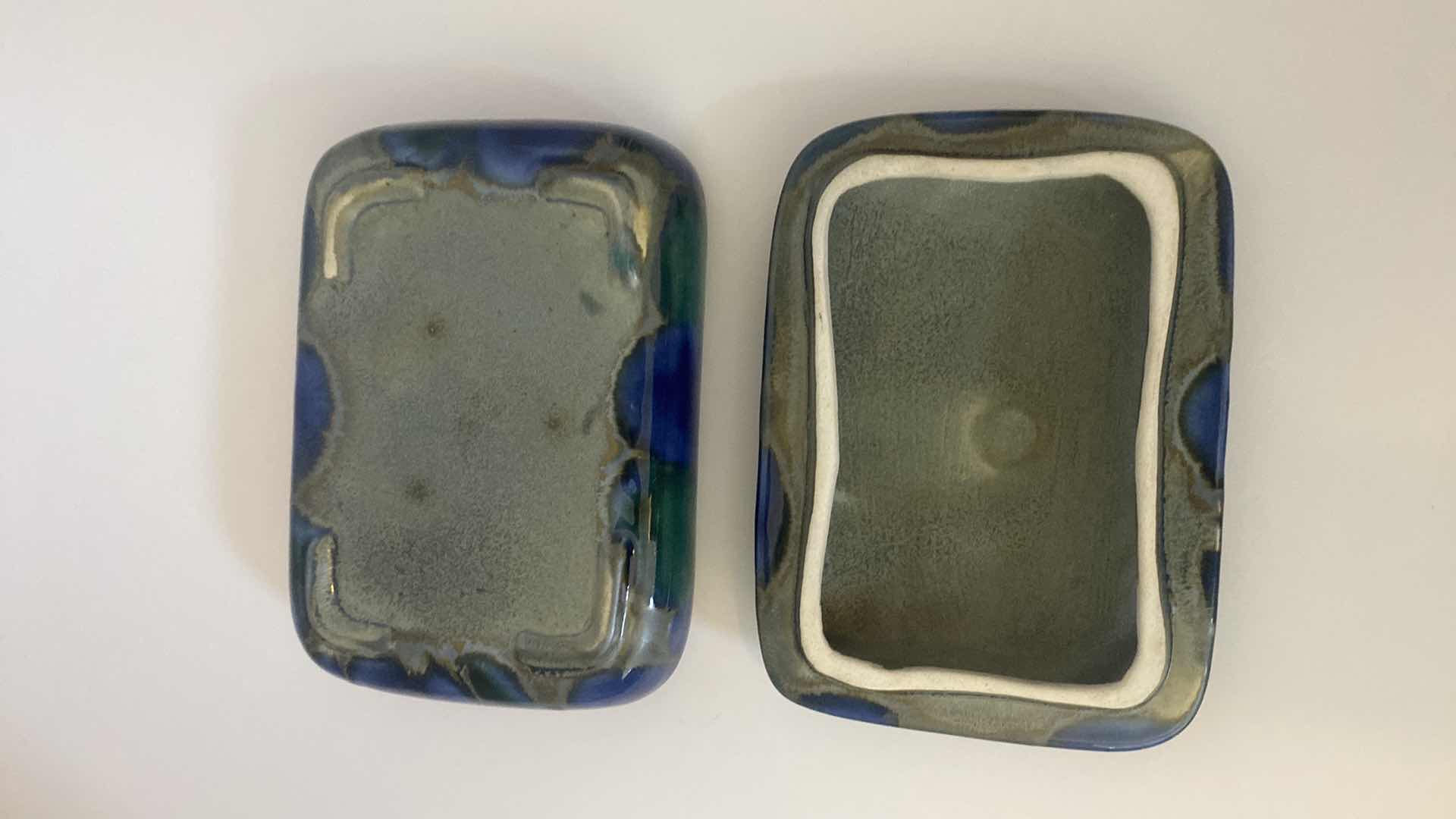 Photo 1 of GLAZED POTTERY TRINKET BOX 6” X 4”