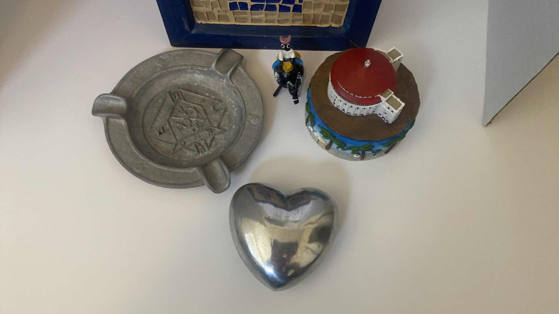 Photo 1 of WOOD BOX ASHTRAY SOUVENIRS AND PAPERWEIGHT (5)