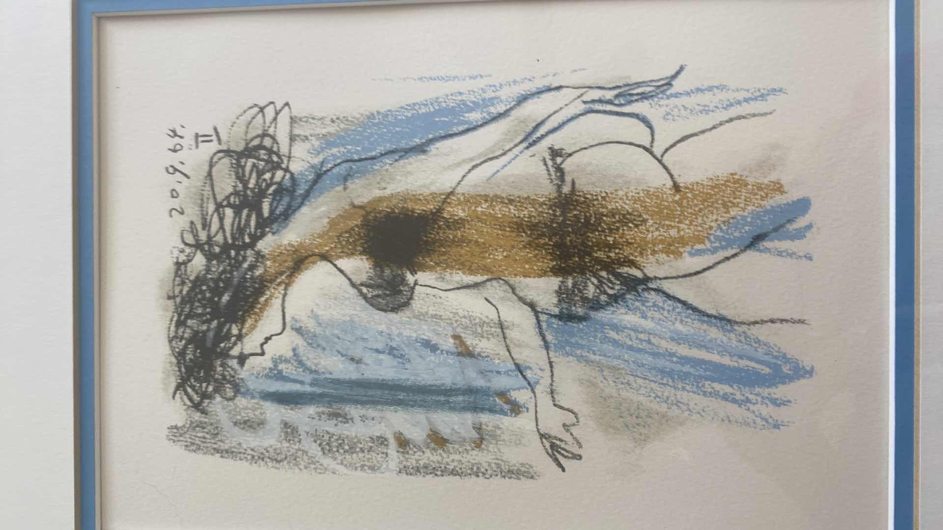 Photo 1 of VINTAGE GOLD FRAMED PABLO PICASSO ETCHING “LE GOUT DU BONHEUR” WITH COA ARTWORK  12” X 15”