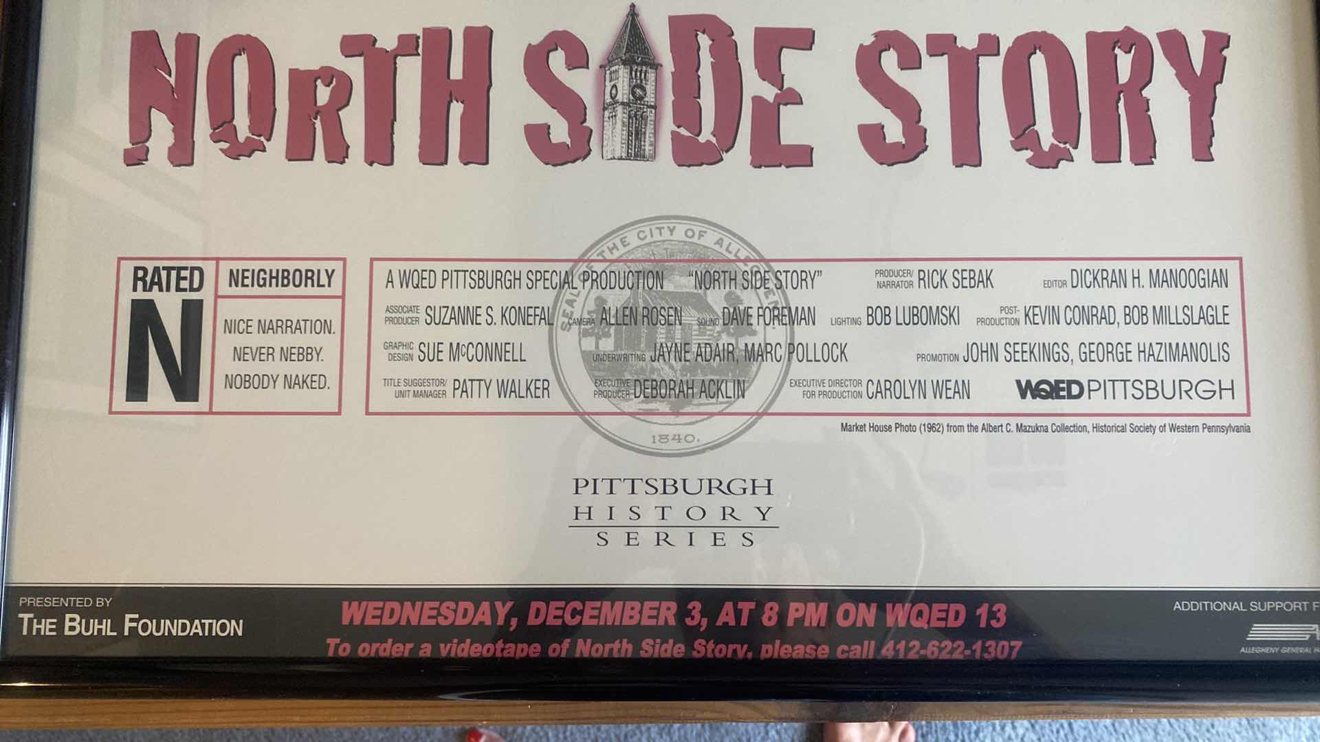 Photo 1 of FRAMED NORTHSIDE STORY POSTER FROM PITTSBURGH HISTORY SERIES ARTWORK  22“ X 22“