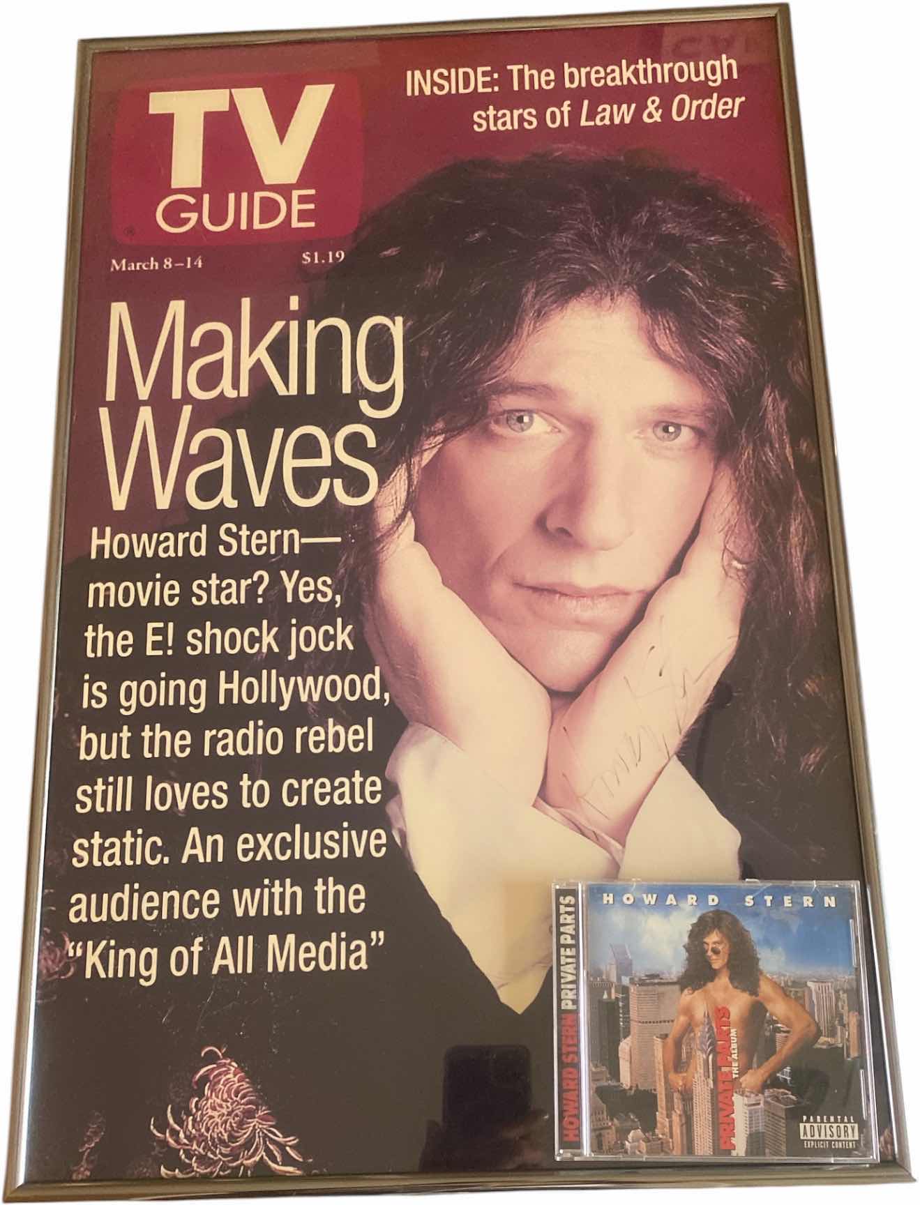 Photo 1 of FRAMED HOWARD STERN MAKING WAVES POSTER WITH SIGNATURE ARTWORK AND CD 16” X 25”