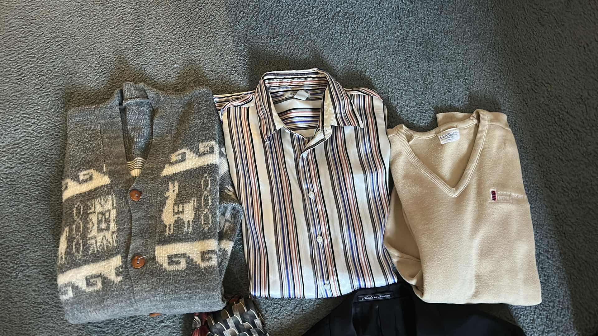 Photo 1 of MEN’S CLOTHING ASSORTMENT – TUX SHIRT, JACKET, PANTS, AND MORE