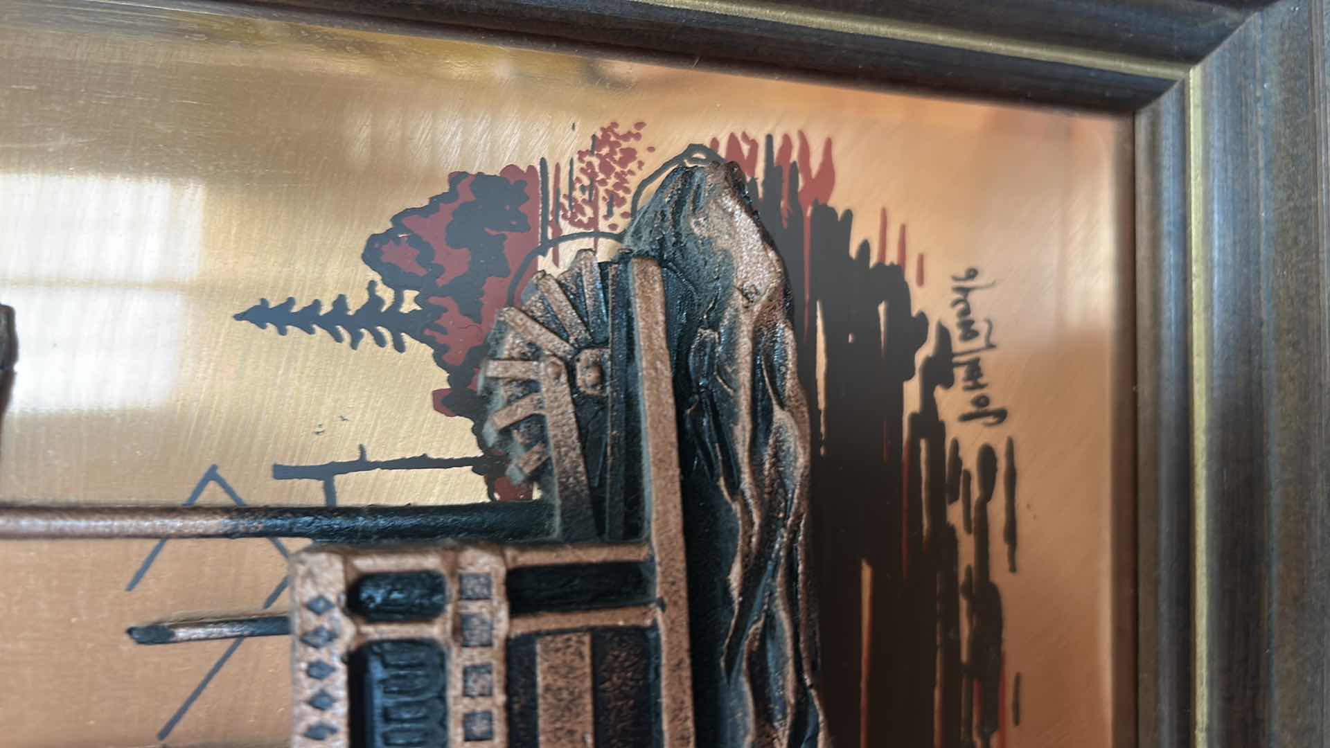 View 5 of JOHN LOUE 3D COPPER RELIEF WALL ARTWORK PIECE, 16 1/2” x H13 1/4” $125