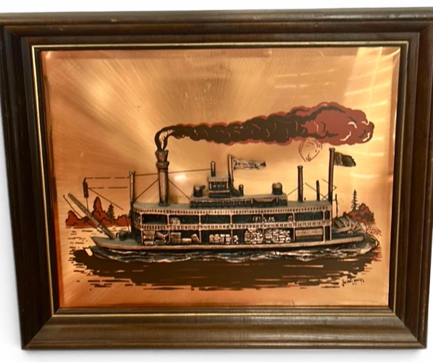View 1 of JOHN LOUE 3D COPPER RELIEF WALL ARTWORK PIECE, 16 1/2” x H13 1/4” $125