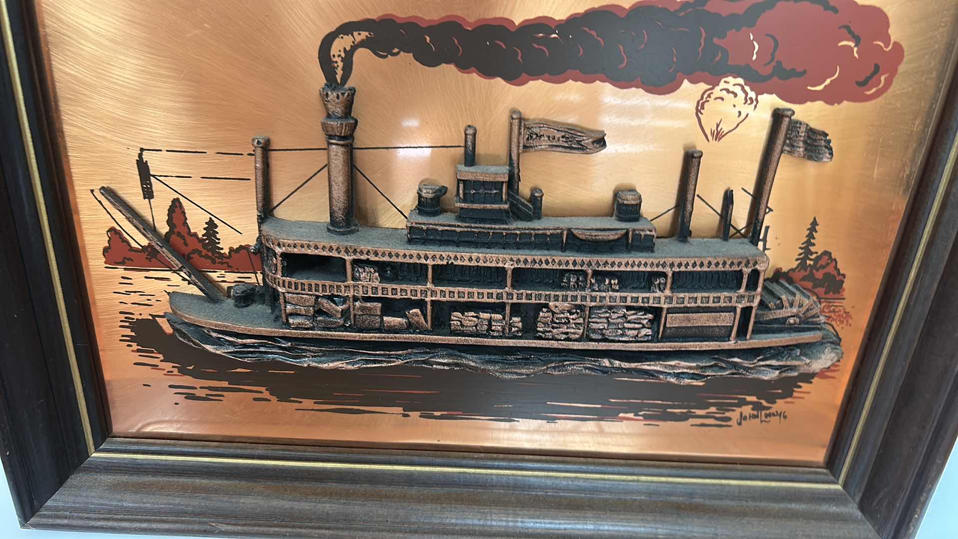View 3 of JOHN LOUE 3D COPPER RELIEF WALL ARTWORK PIECE, 16 1/2” x H13 1/4” $125