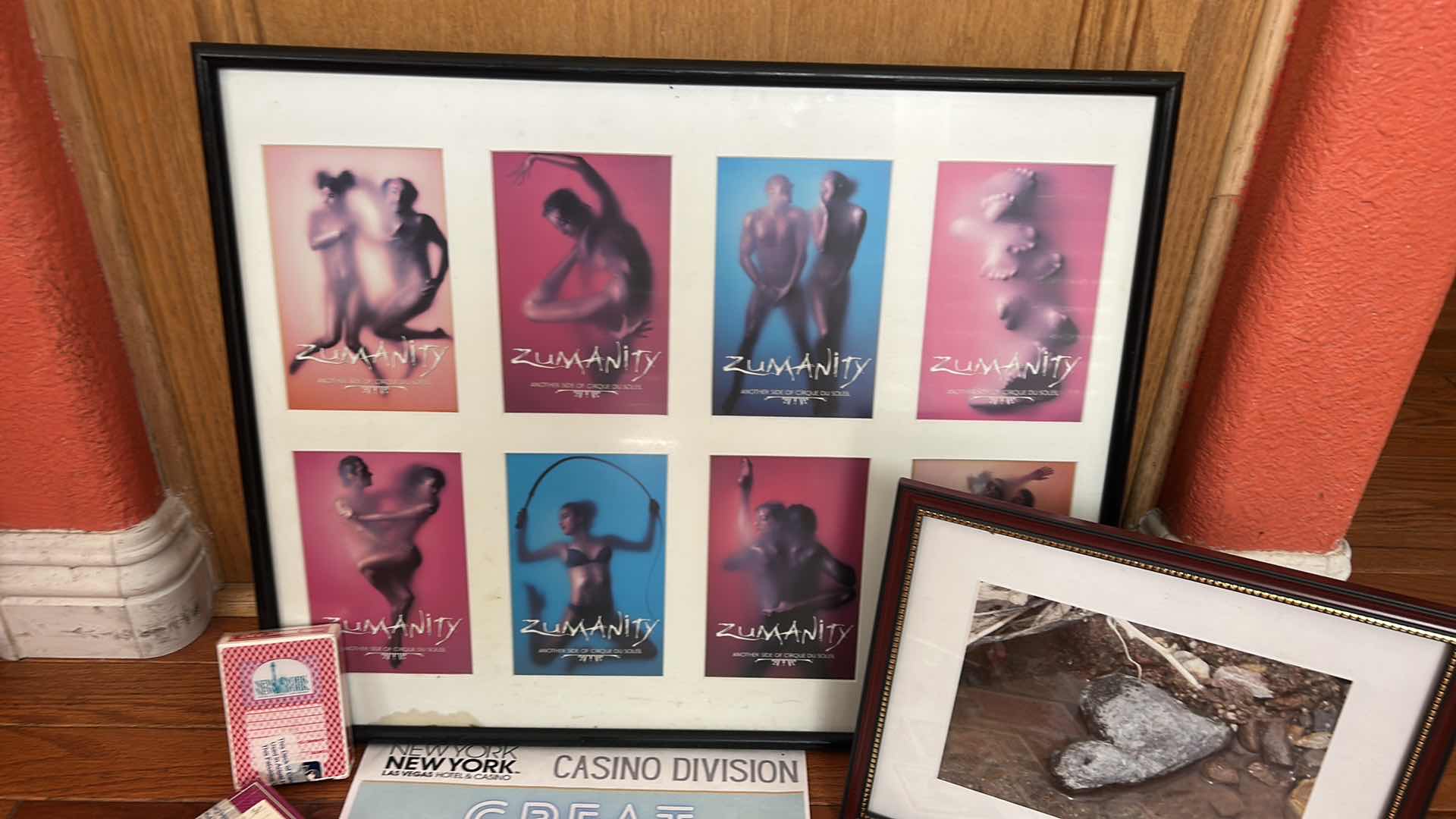 Photo 1 of TWO PIECES OF FRAMED ARTWORK – ZUMANITY  LAS VEGAS, LAS VEGAS, PLAYING CARDS AND MORE