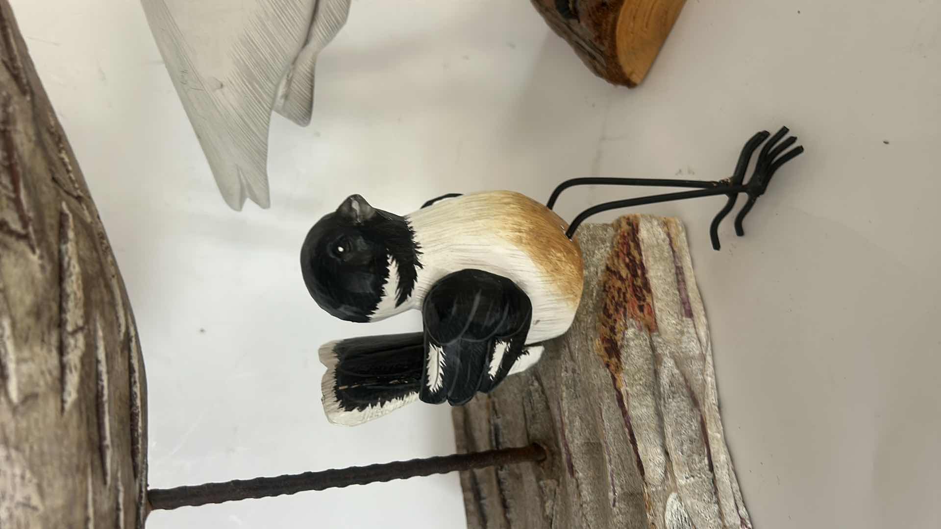 Photo 1 of THREE HAND-PAINTED WOODEN BIRD FIGURES FOR HOME DECOR, (TALLEST, 13”)