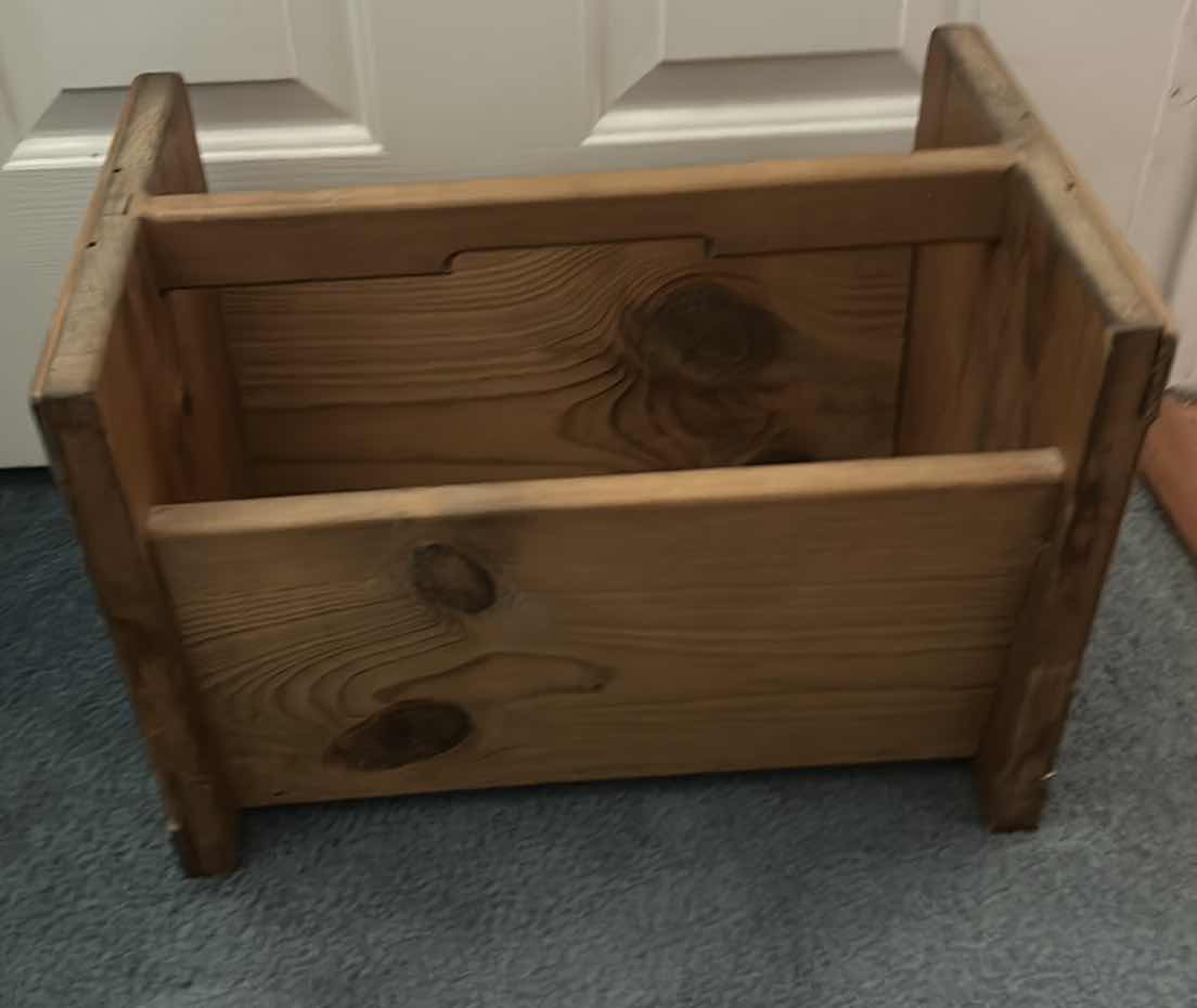 Photo 1 of VINTAGE “THIS END UP” SOLID PINE MAGAZINE, RACK