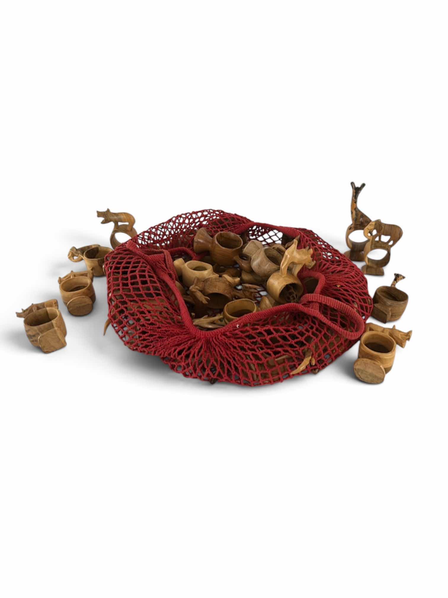 Photo 1 of HAND CARVED AFRICAN SAFARI ANIMAL NAPKIN RING HOLDERS