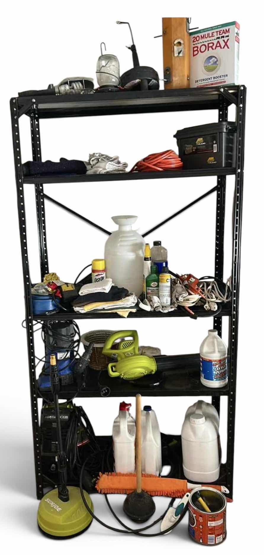 Photo 1 of METAL SHELVING UNIT WITH GARAGE ITEMS