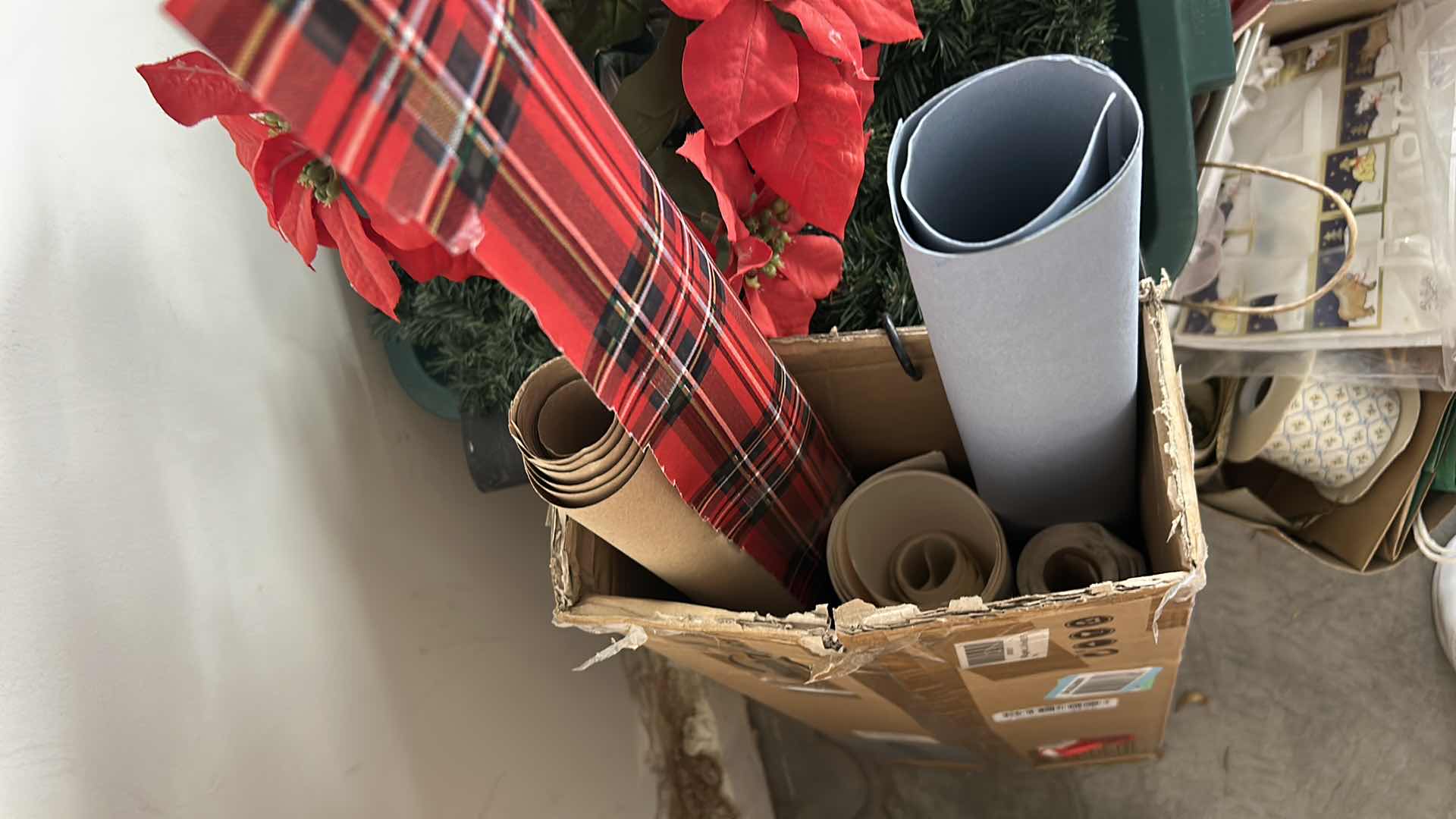 Photo 1 of ARTWORK ON CANVAS AND CHRISTMAS WRAPPING SUPPLIES