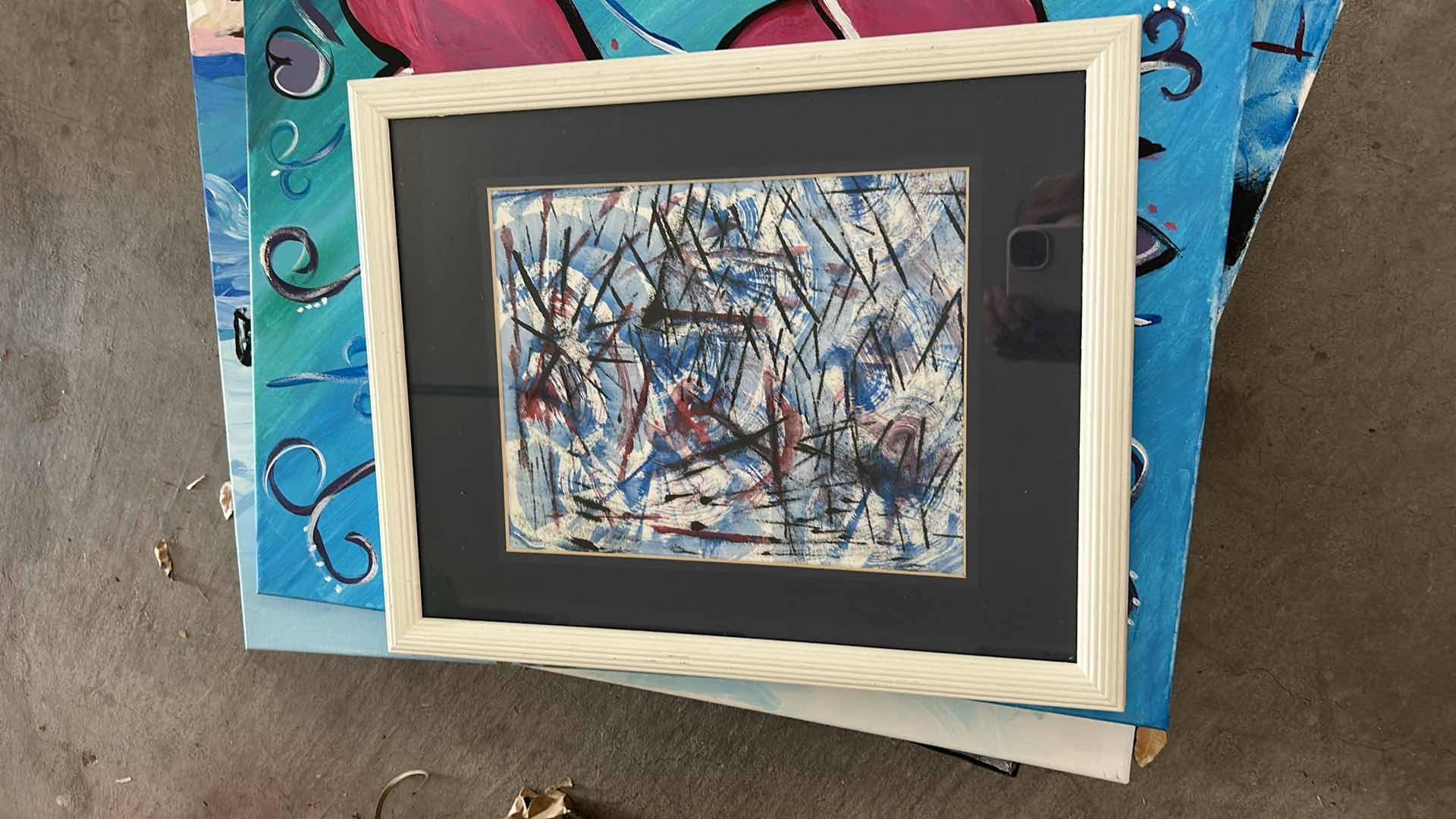 Photo 1 of ARTWORK ON CANVAS AND CHRISTMAS WRAPPING SUPPLIES