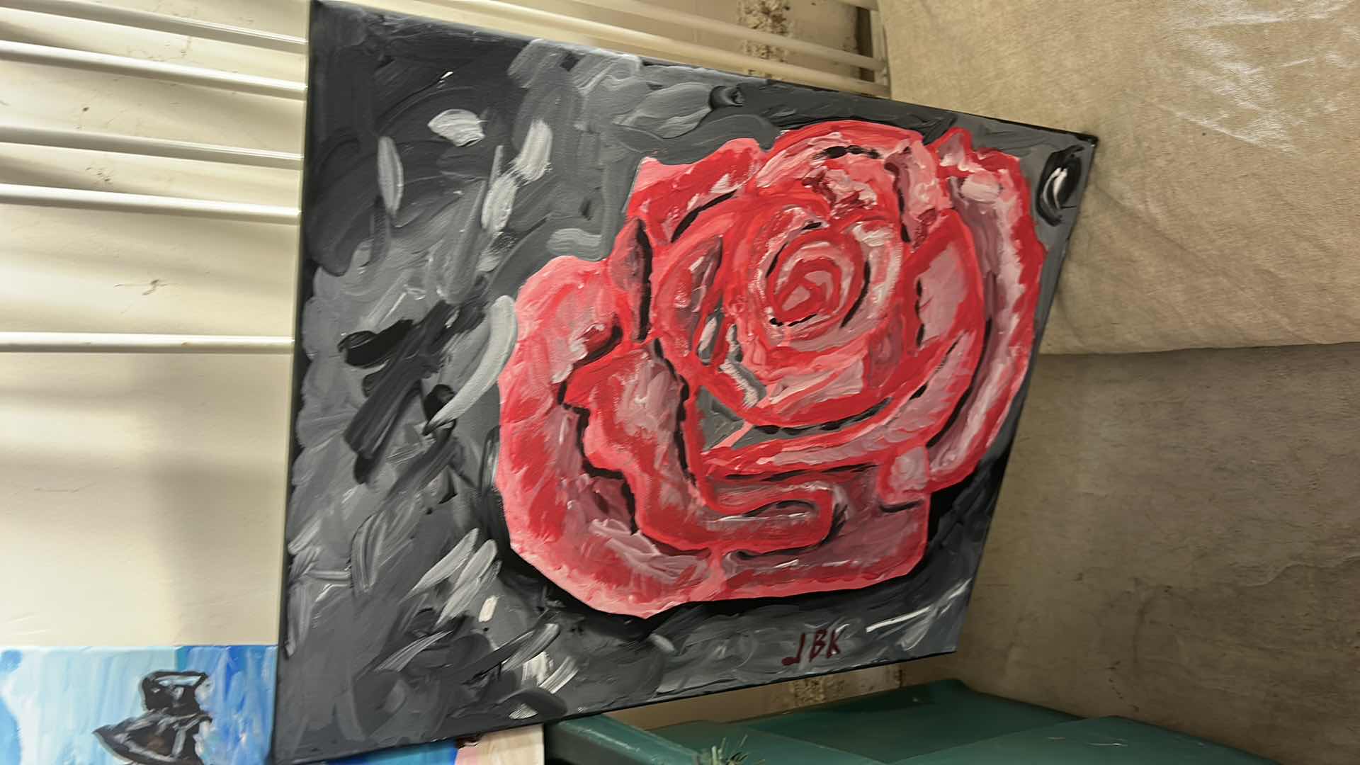 Photo 1 of ARTWORK ON CANVAS AND CHRISTMAS WRAPPING SUPPLIES