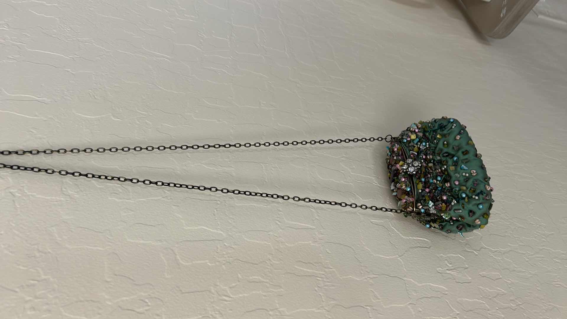 Photo 1 of GREEN SATIN EVENING BAG BY MARY FRANCIS