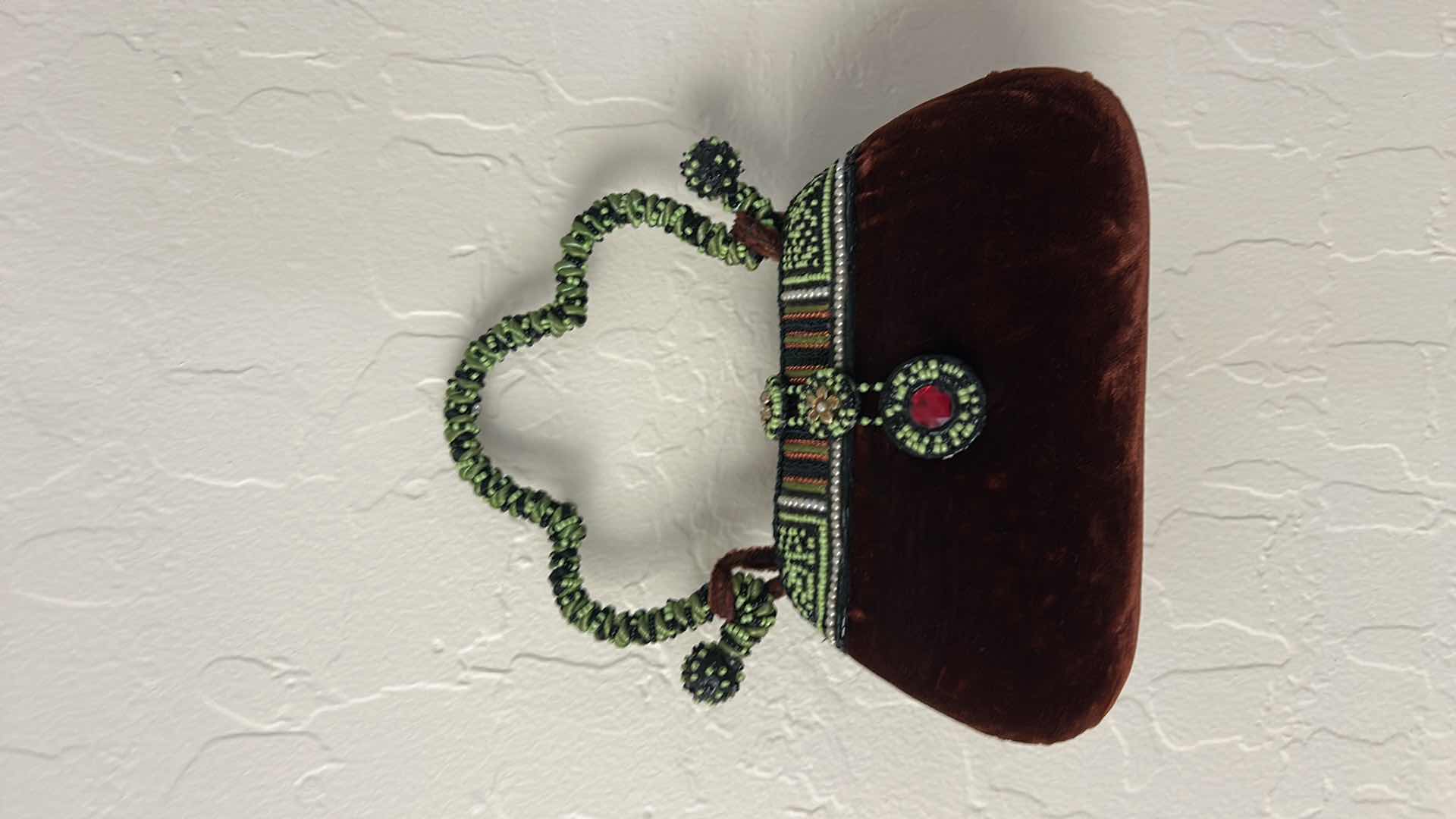 View 2 of BURGUNDY VELVET EVENING BAG BY MARY FRANCIS