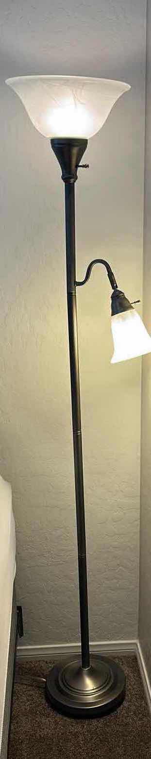 Photo 1 of METAL FLOOR LAMP WITH GLASS SHADES H 6’