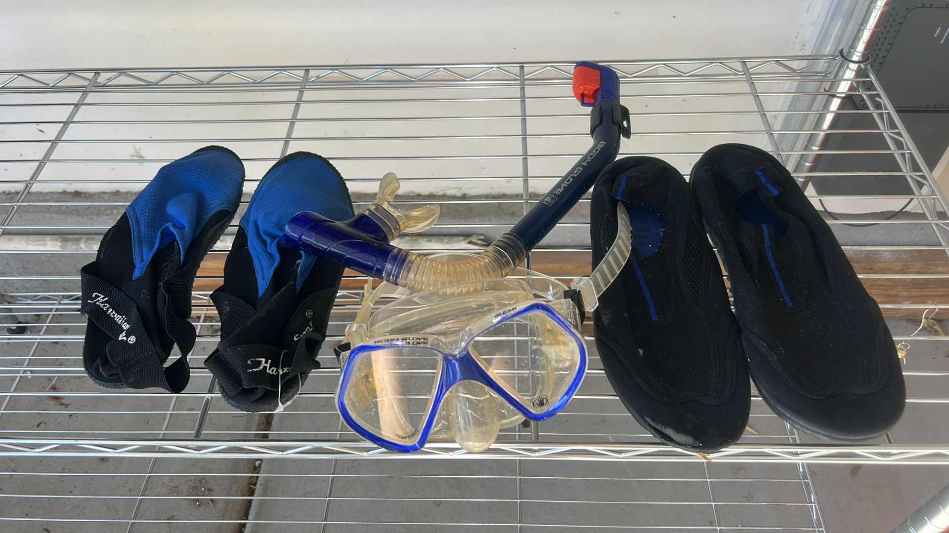 Photo 1 of WATER SHOES WOMEN’S SIZE 10, SNORKEL AND MASK