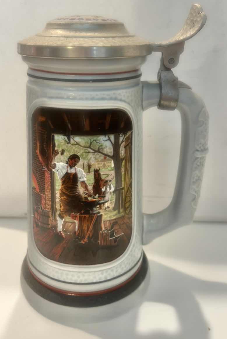 Photo 1 of AVON CERAMIC BEER STEIN TITLED "THE BLACKSMITH"