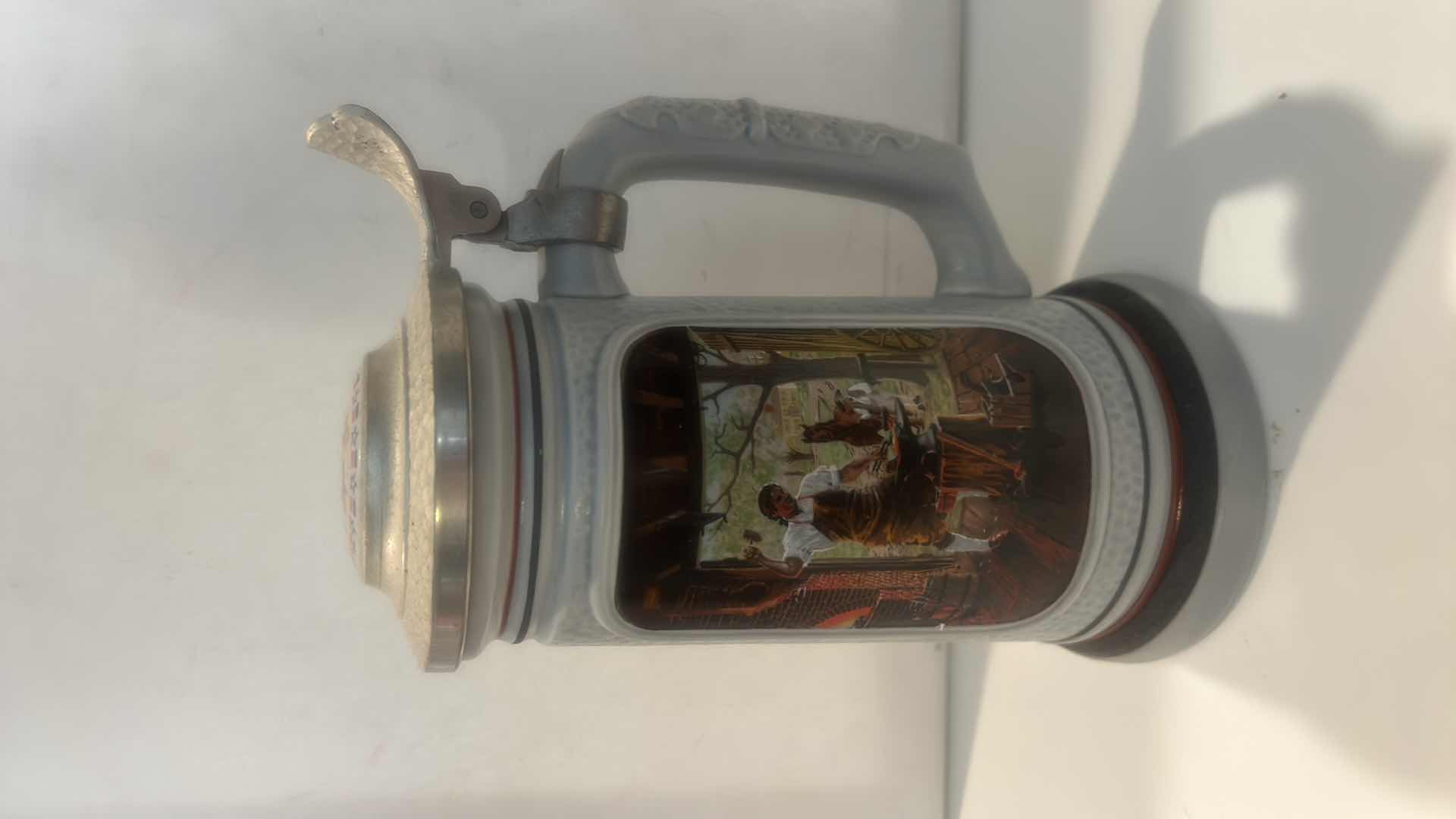 Photo 1 of AVON CERAMIC BEER STEIN TITLED "THE BLACKSMITH"