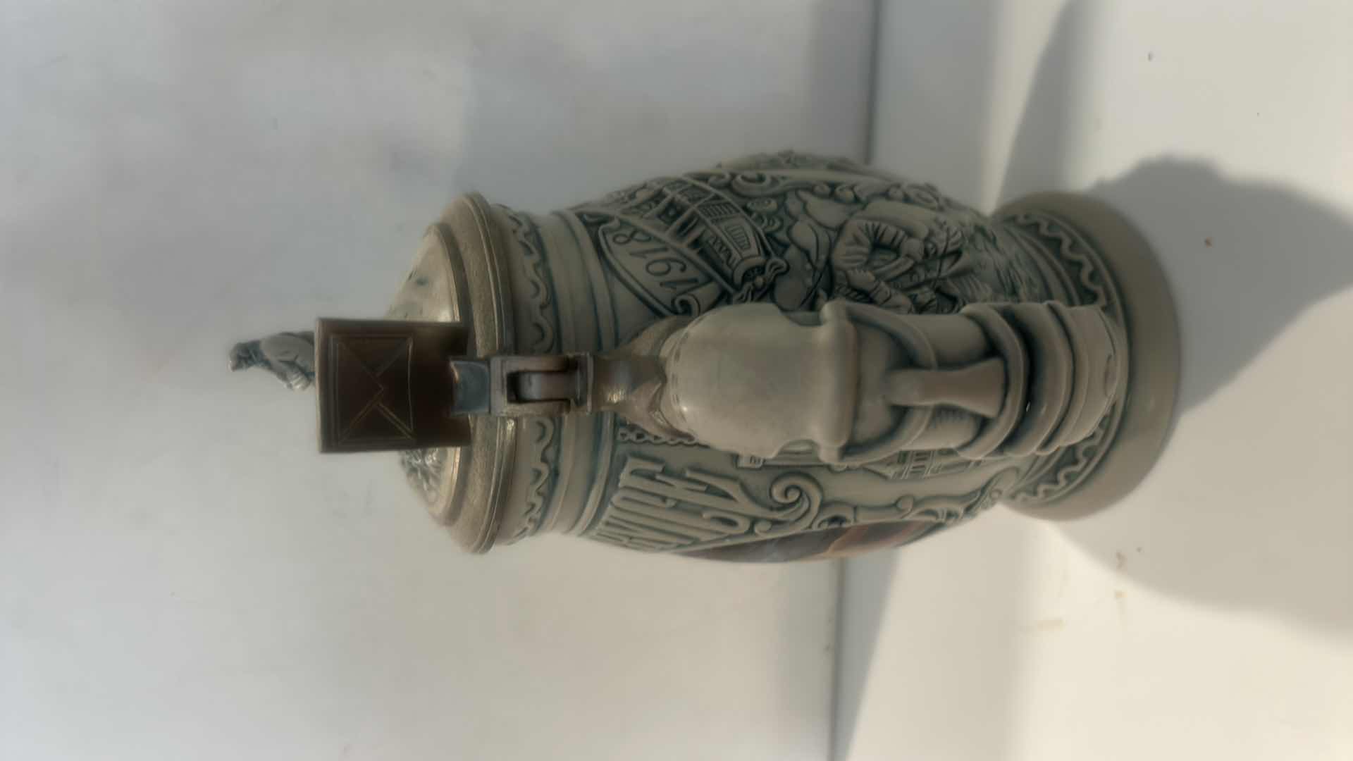 View 3 of AVON CERAMIC BEER STEIN, TITLED "SALUTE TO THE POSTAL SERVICE." H9.5”