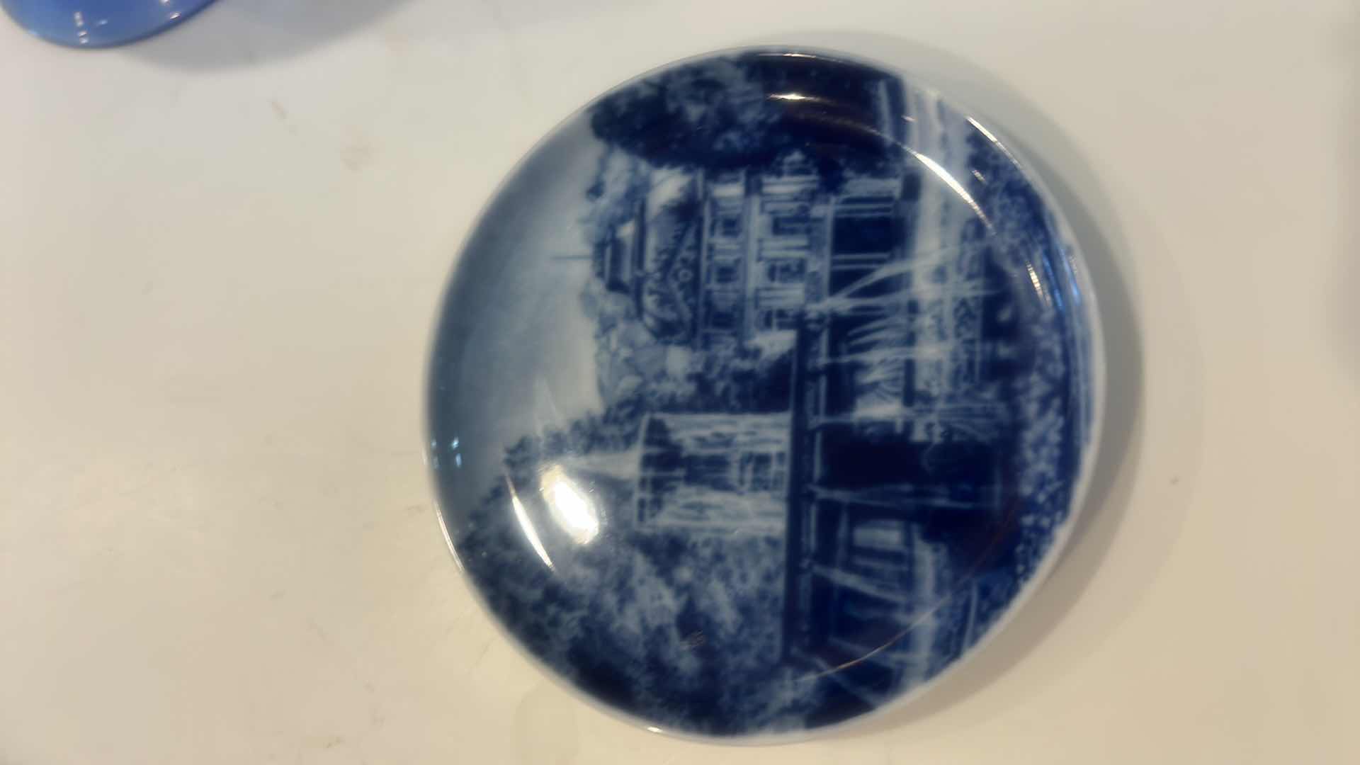 View 2 of MID-CENTURY ART GLASS W ASIAN STYLE TRANSFERWARE & CHINOISERIE CERAMICS  H10.25 $100